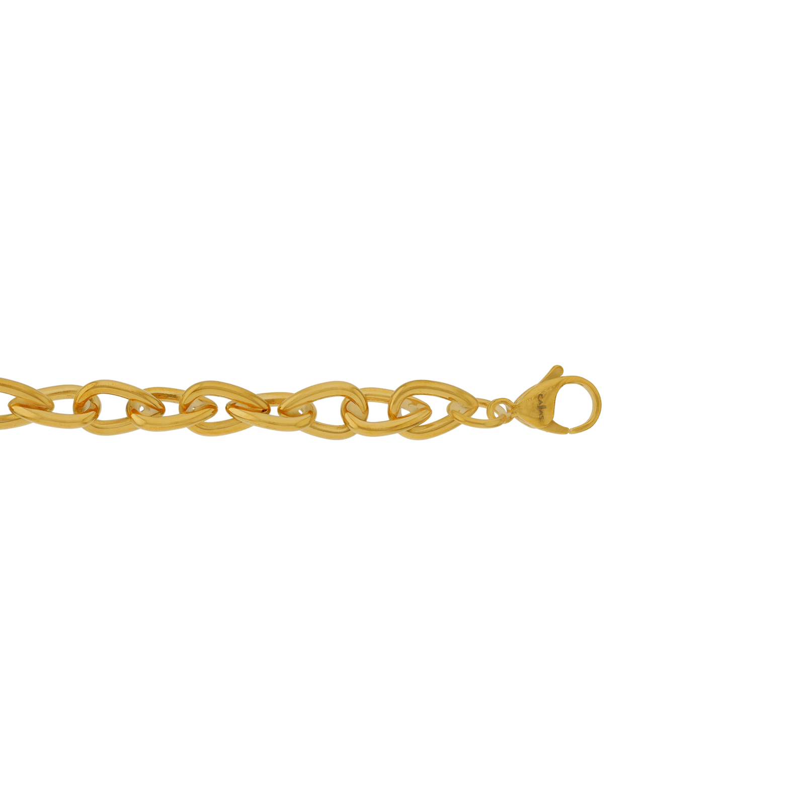 Bracelet Callas en acier doré maille infini, 18 cm avec rallonge de 3 cm