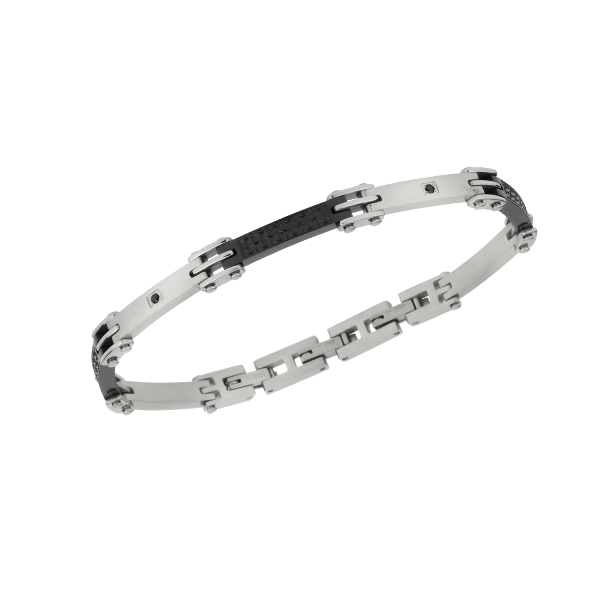 Bracelet Acier Bicolore Zirconium Teinté 6.5mm 18 à 20cm