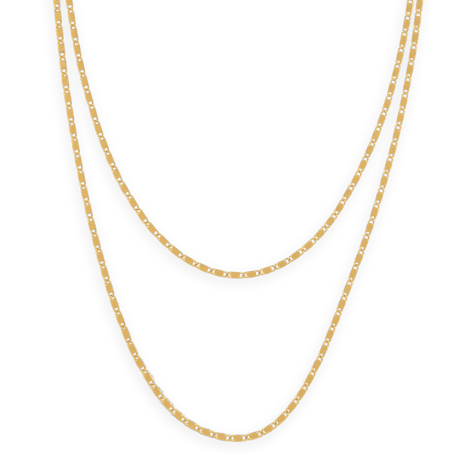 Chaîne De Taille Plaqué Or Maille Plate Fantaisie