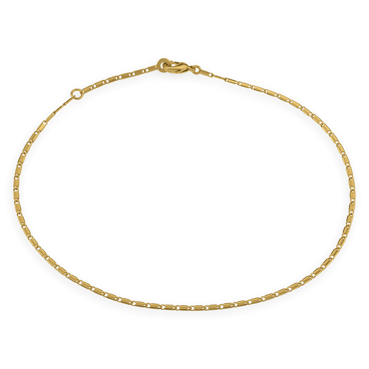 Chaîne Cheville Plaqué Or 25 à 28cm Maille Diamantée 1.6mm