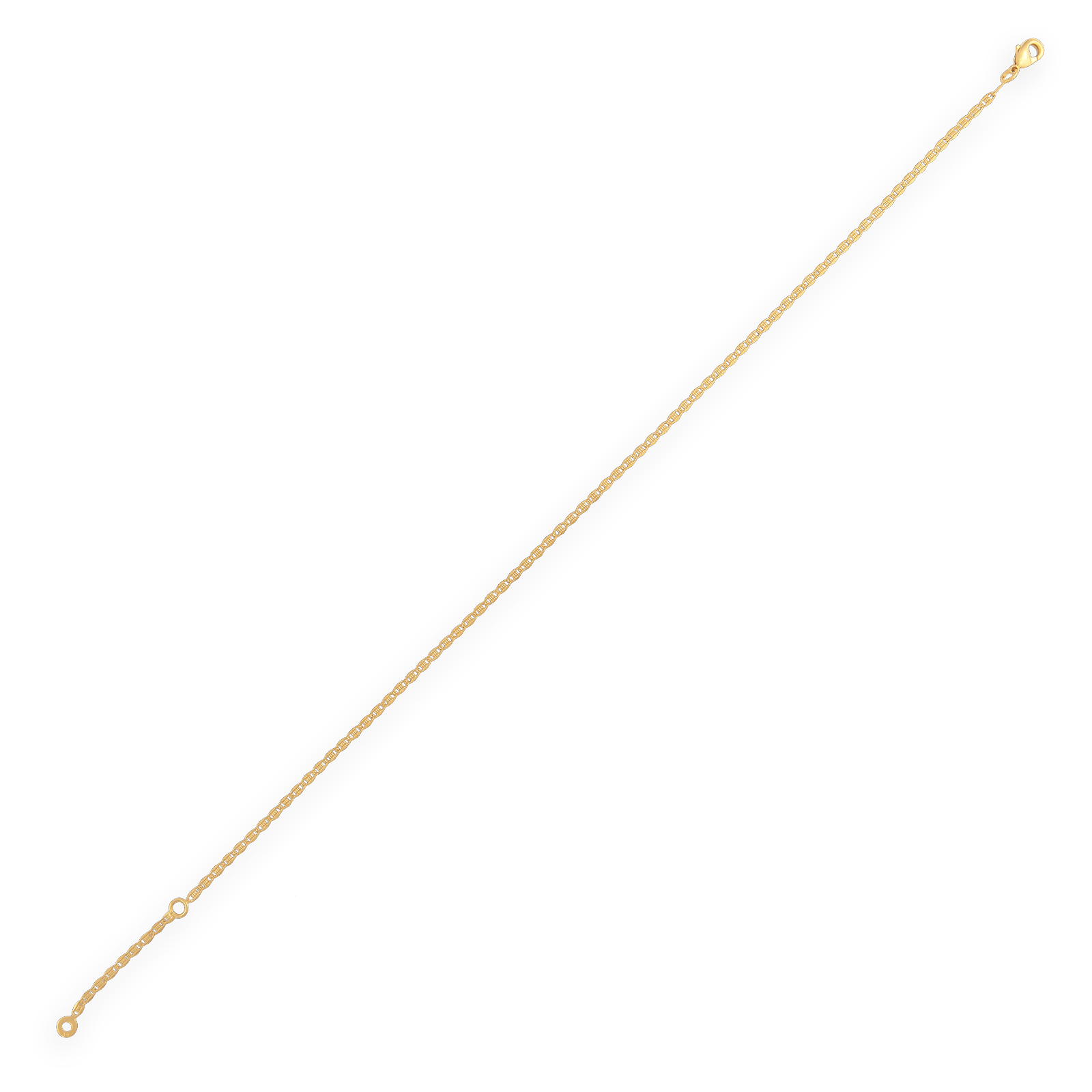 Chaîne Cheville Plaqué Or Maille Huit Diamantée