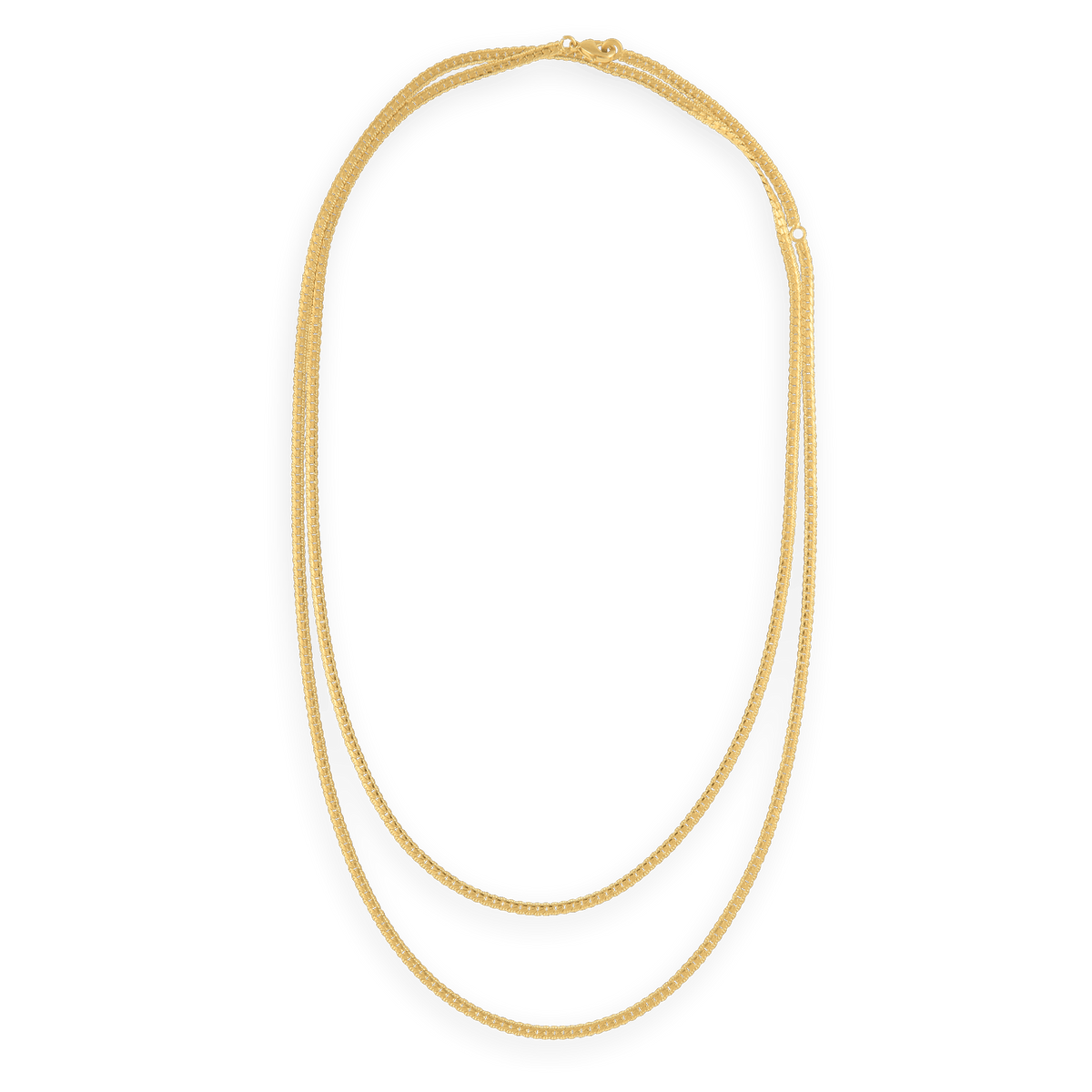 Chaîne Taille Plaqué Or Maille Serpent 2mm 80 à 90cm