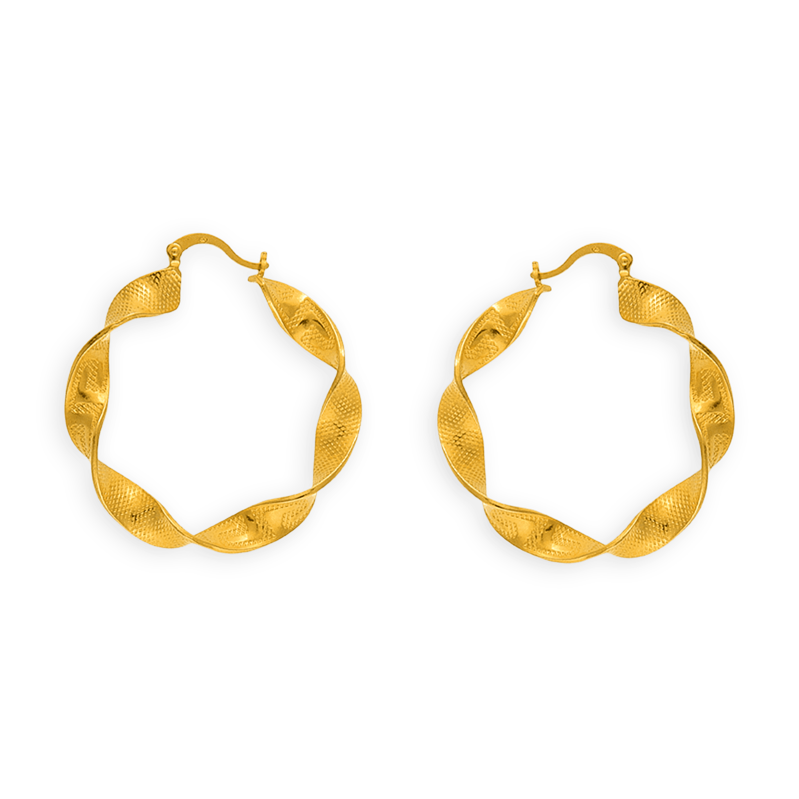 créoles plaqué or torsadées 40mm