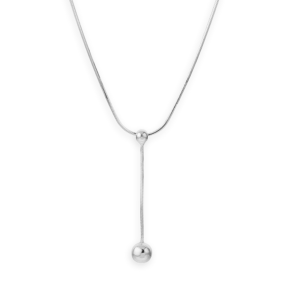Collier Argent 925 Y Grain D'argent 4 Et 6mm Pendant 35mm Chaîne 1mm 43cm
