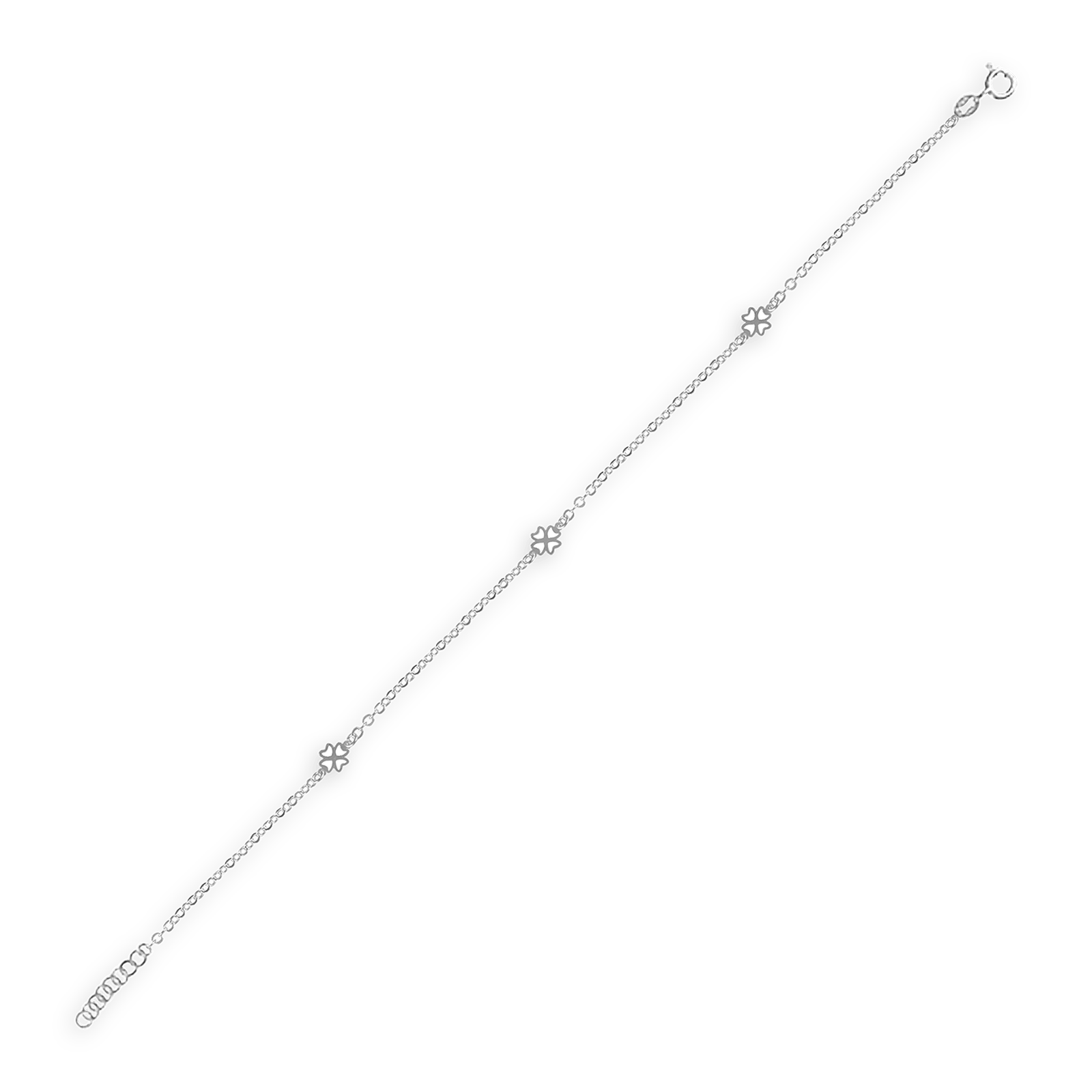 Chaîne Cheville Argent925 Trèfle