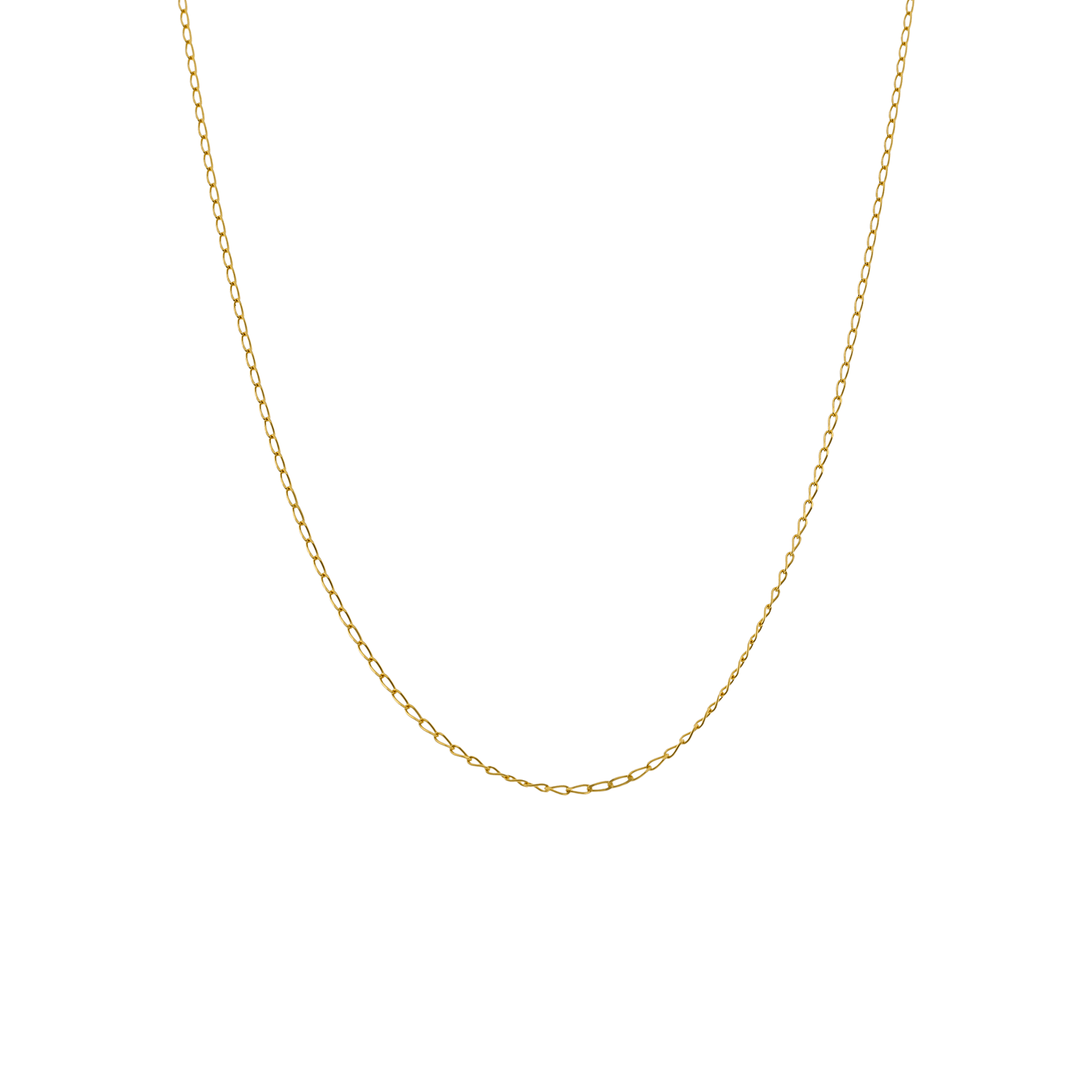 Collier Gourmette chevalière limée 1.0 millimètre 50 centimètres