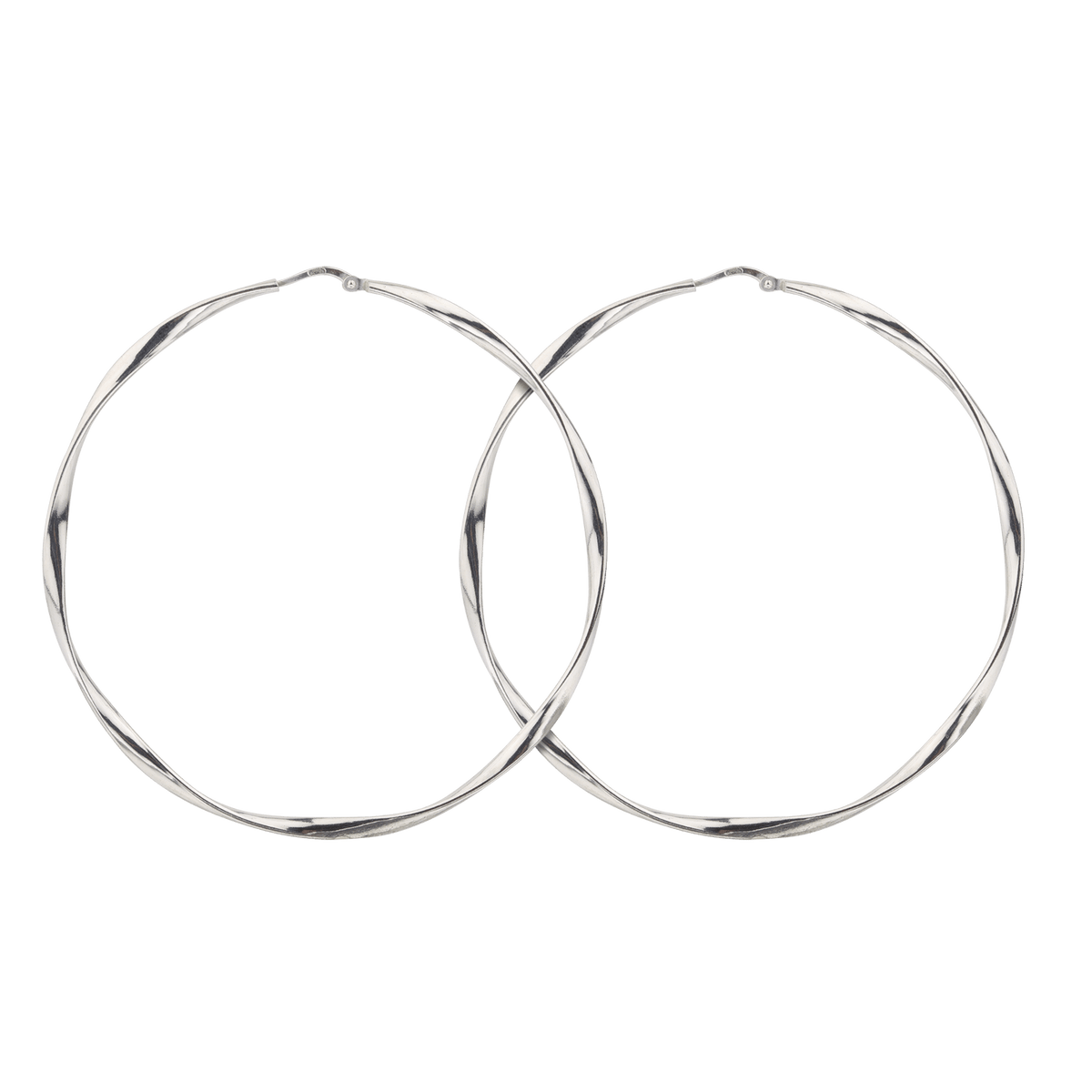 Créoles Argent 925 Torsadées 60m Tube 2.7mm