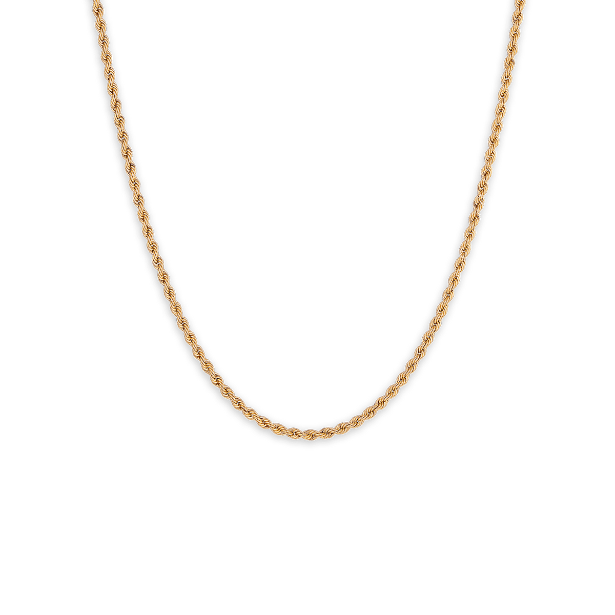 Collier Or 750 Maille Corde Légère 2.1mm 50cm