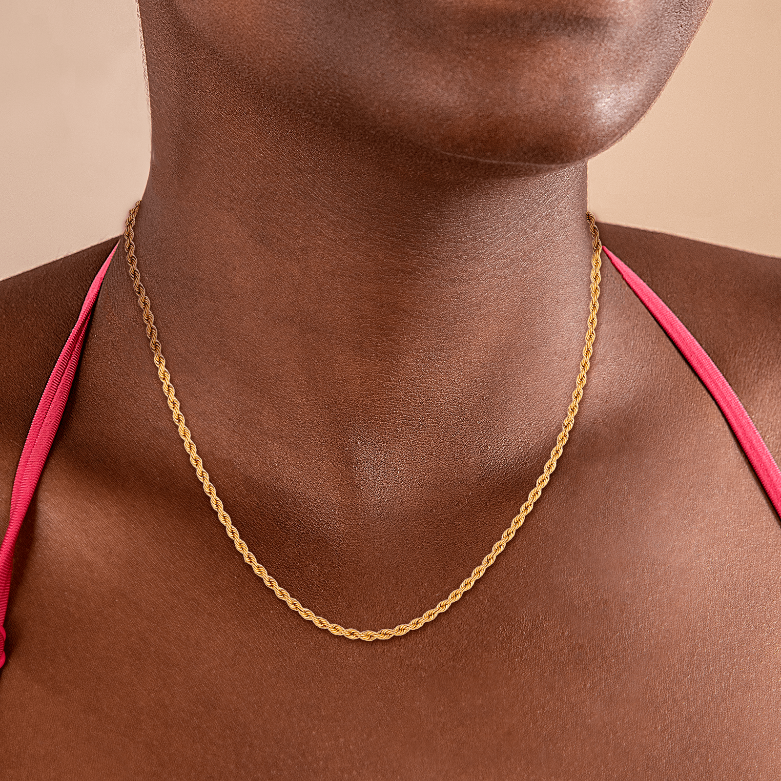 Collier or maille corde légère