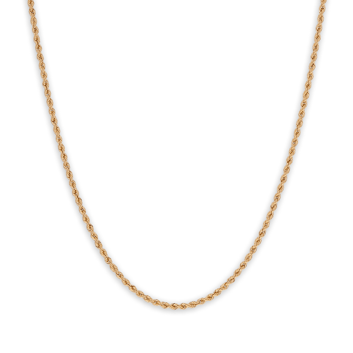 Collier Or 750 Chaîne Maille Corde Creux 2.1mm 60cm Or 750
