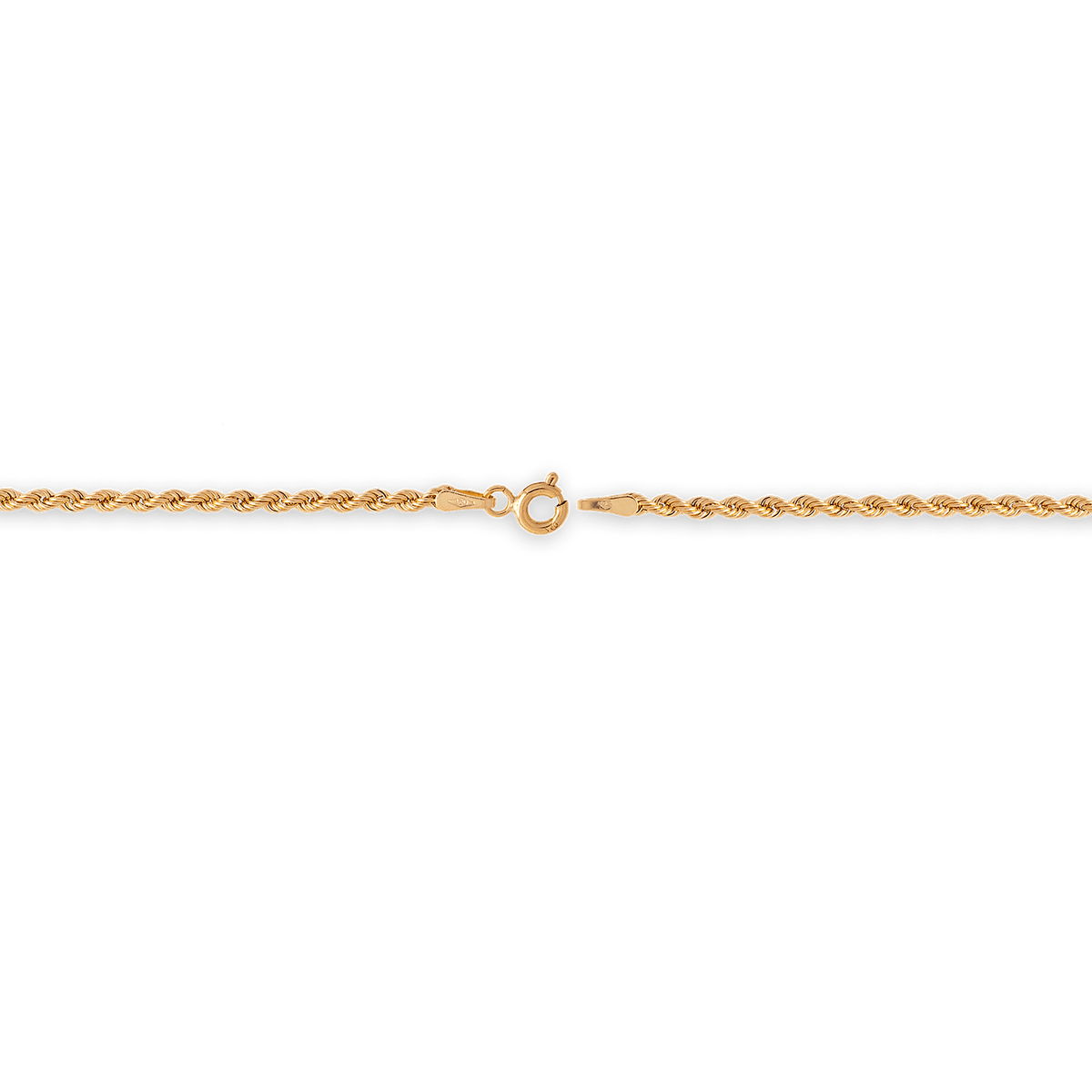 Collier Or 750 Chaîne Maille Corde Creux 2.1mm 60cm Or 750