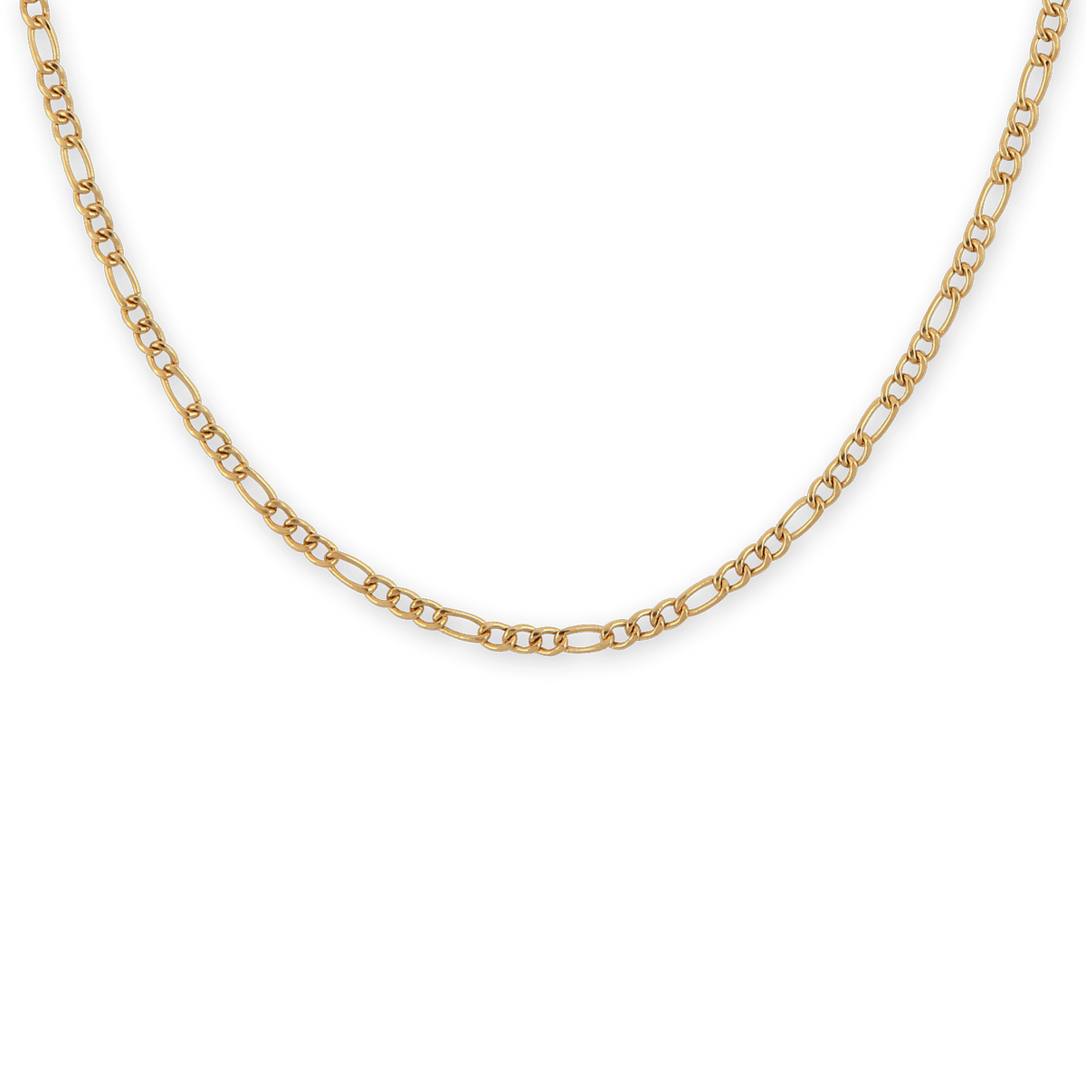 Collier Chaîne Or 750 Maille Cheval Alterné 1.3 Creux 2.4mm 50cm