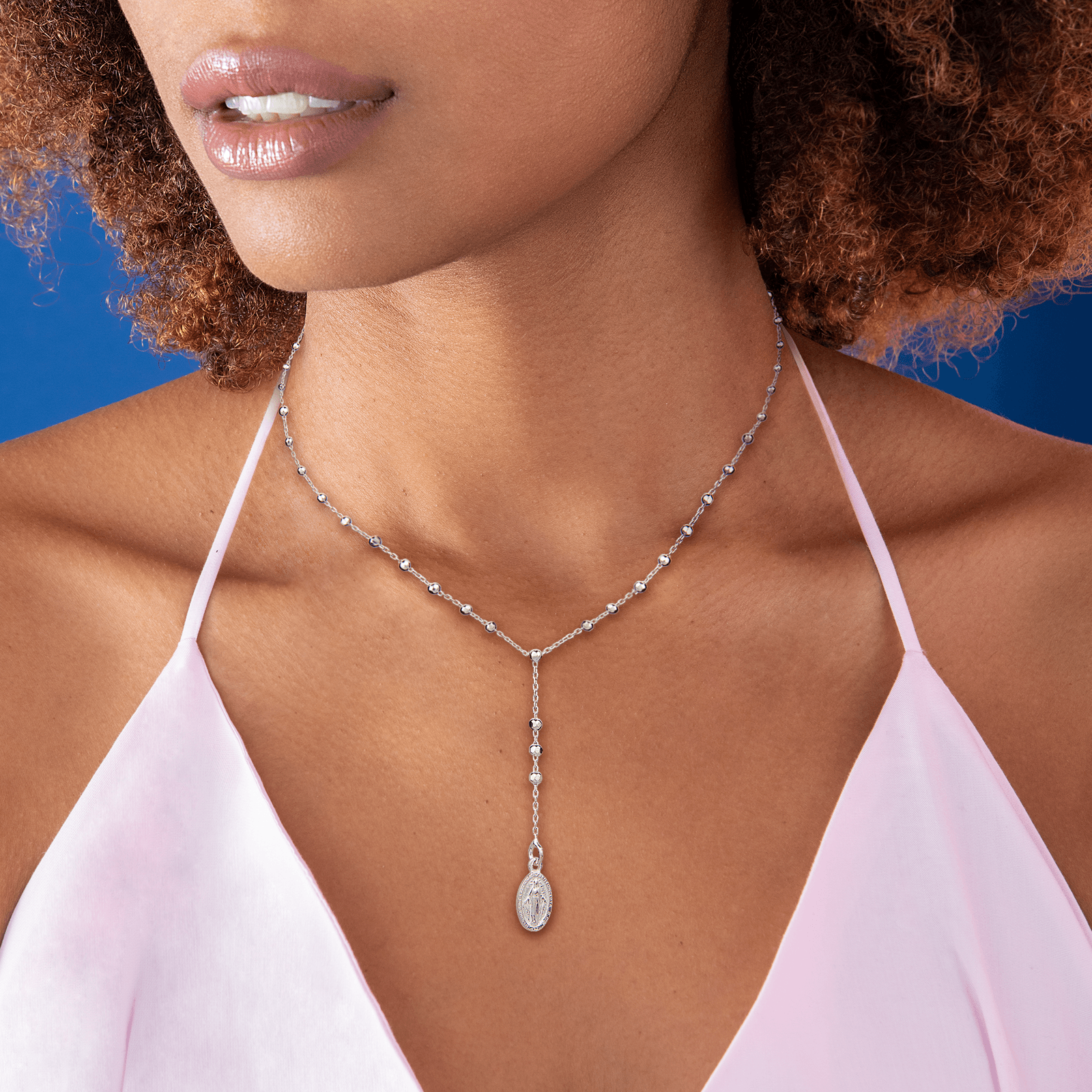 Collier chapelet argent médaille miraculeuse