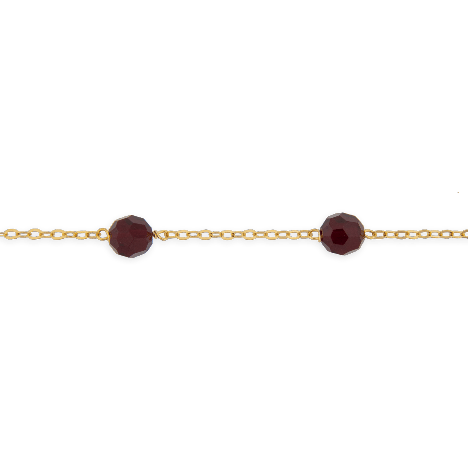 Bracelet bracelet plaque fine /plongeur forçat clair + 5 grenats 19cm