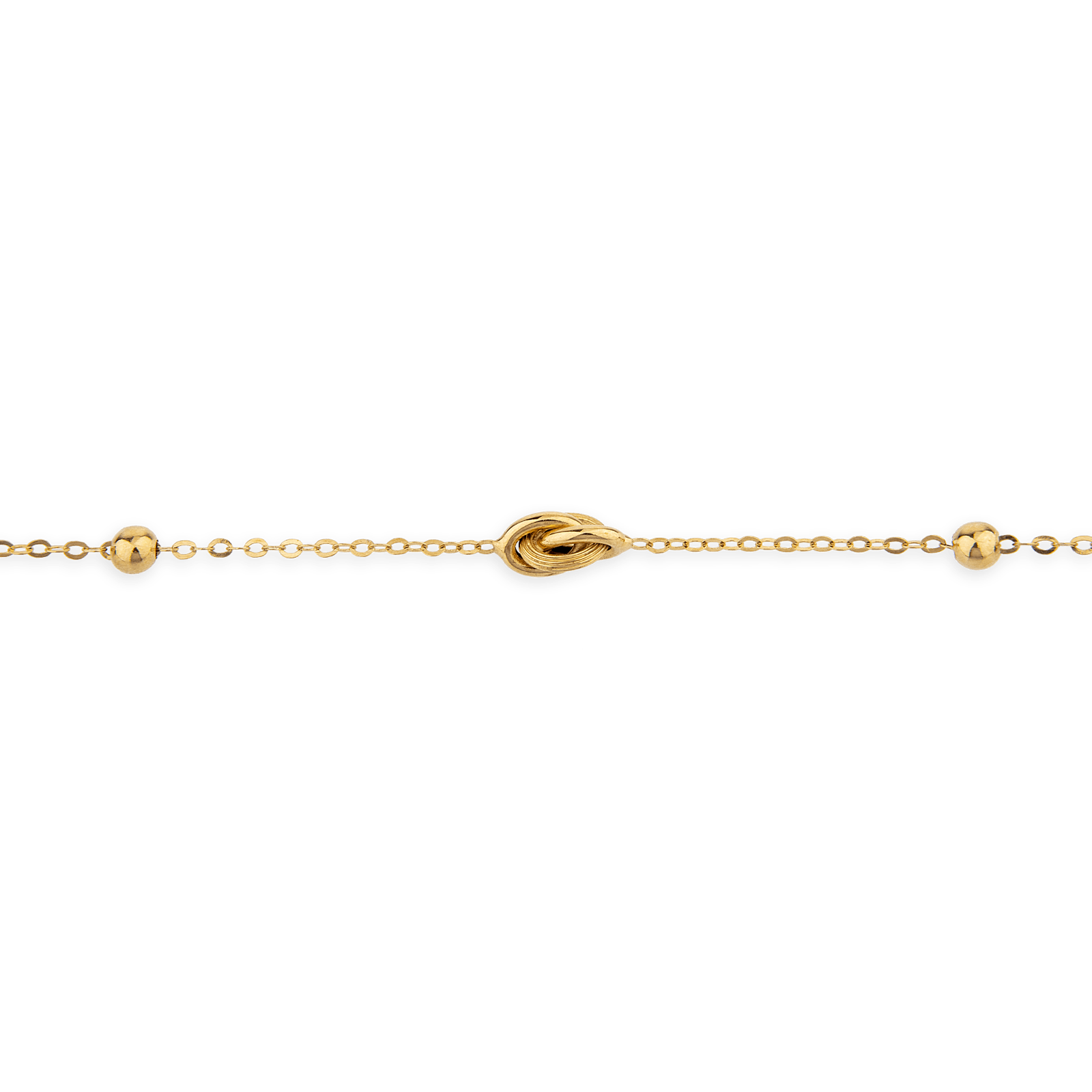 Bracelet forçat plus boules plus nœuds 6.0 mm 18 centimètres