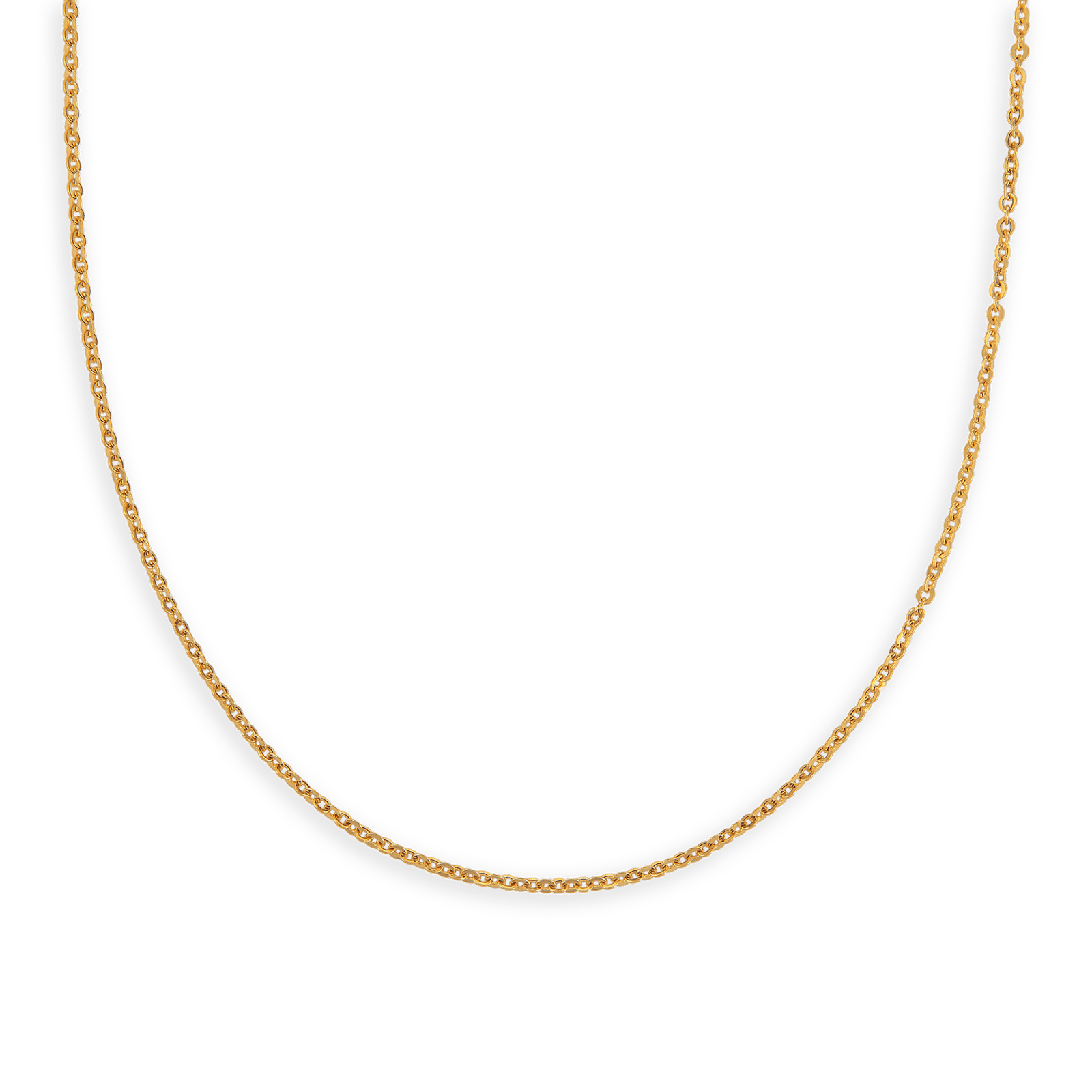 Collier chaîne or maille forçat miroir allégé