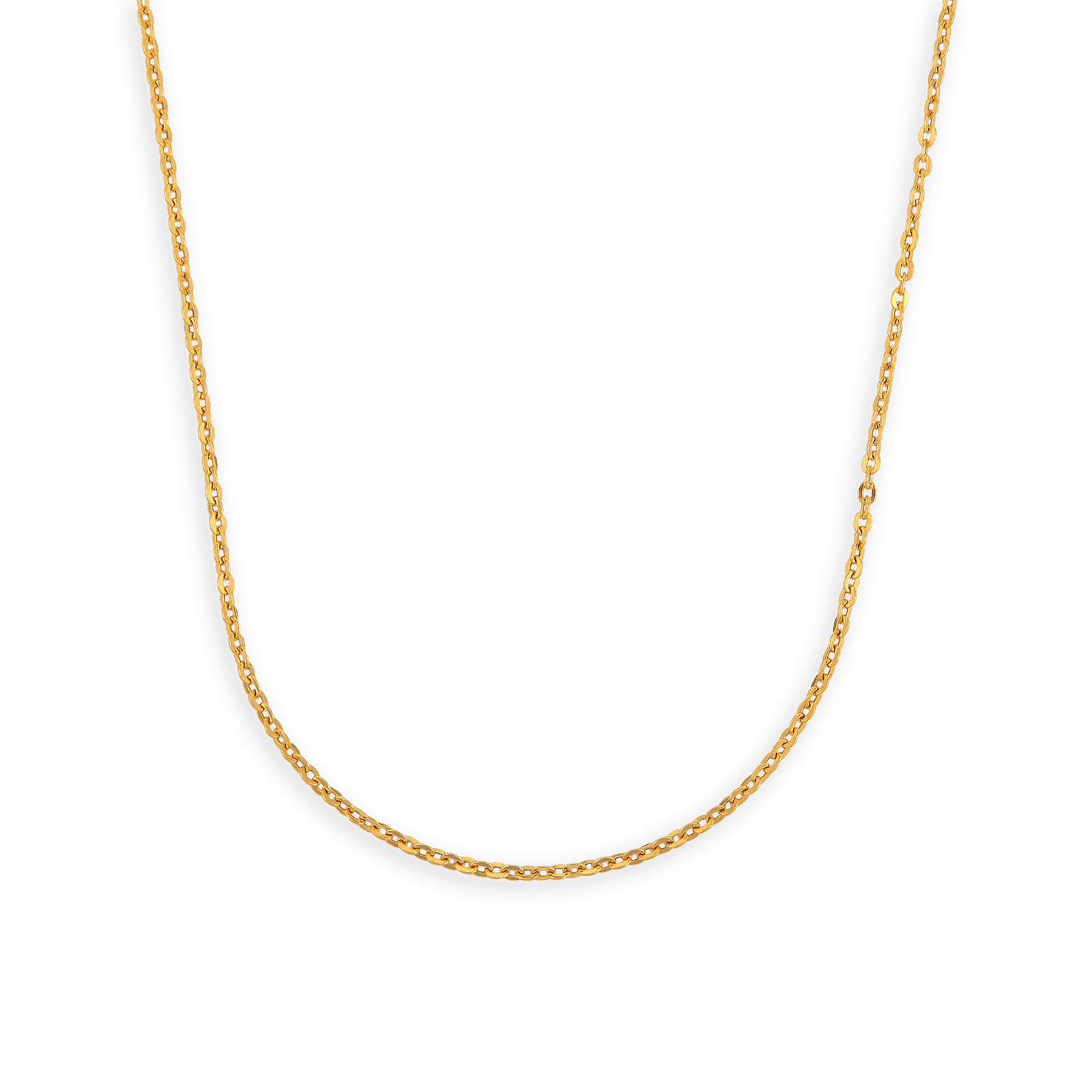 Collier chaîne or maille forçat miroir allégé