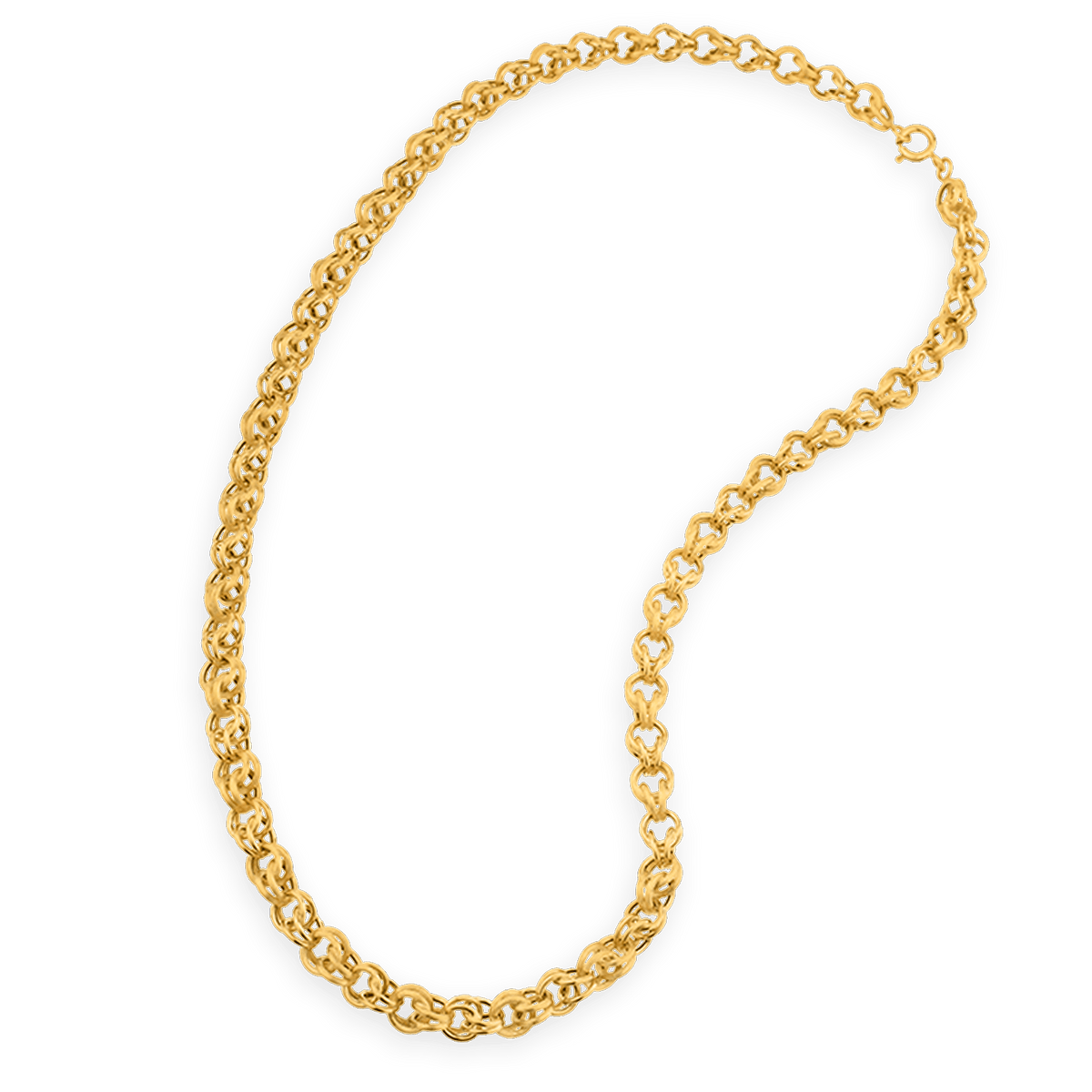 Collier chaîne or maille forçat diamanté allégé