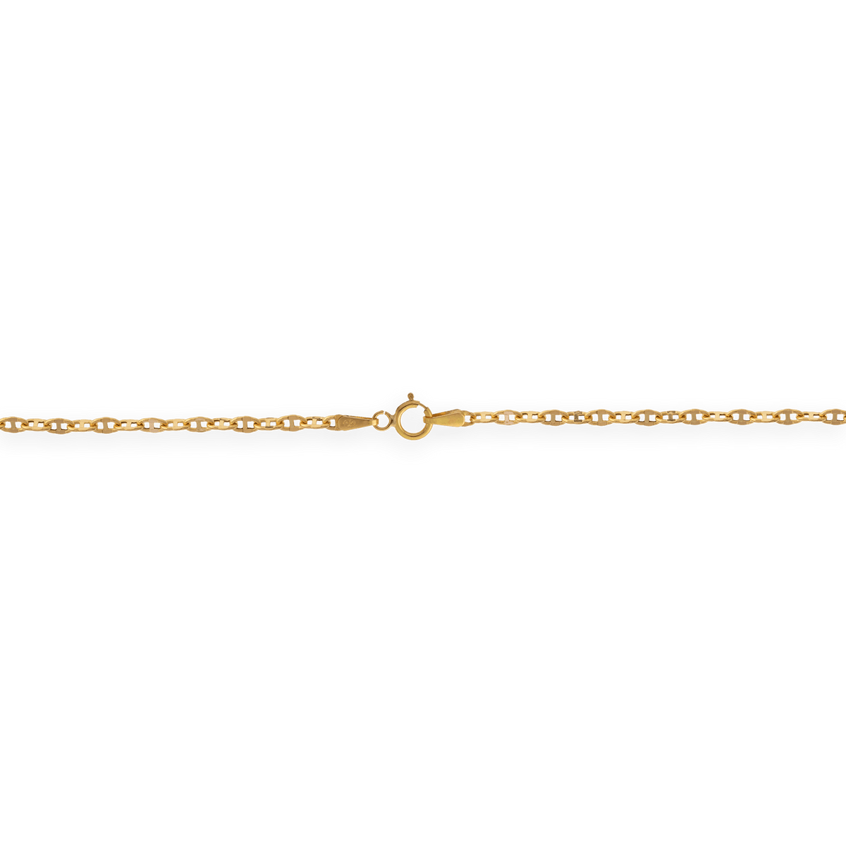 Collier Chaîne Or 750 Maille Marine Diamanté Creux 2.2mm 45cm