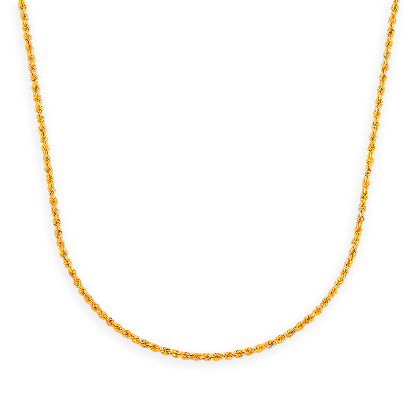 Collier chaîne or maille corde légère
