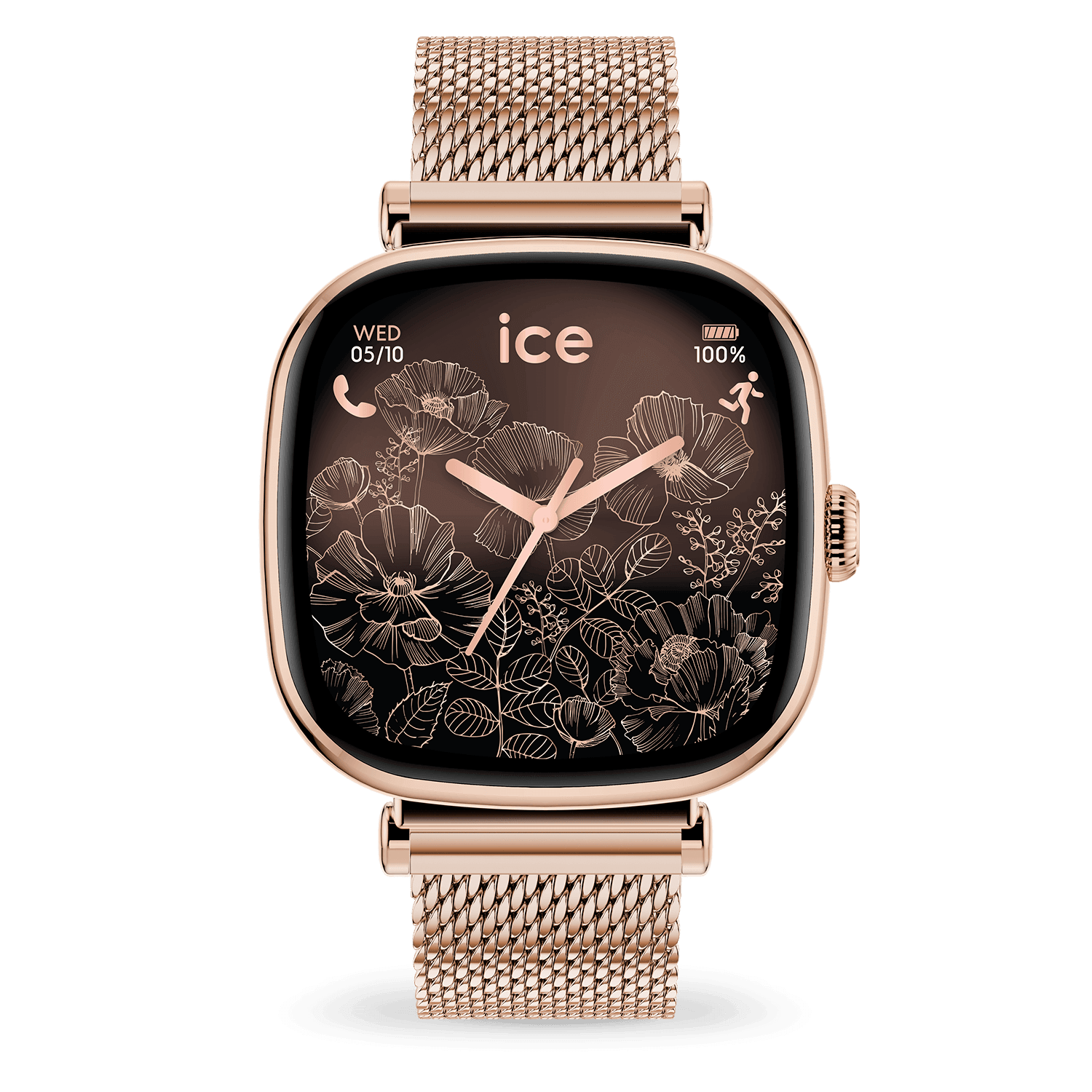 Ice Watch ICE smart SQ 2.0 — Or rose, bracelet milanais, écran 1,7", boîtier 37 mm