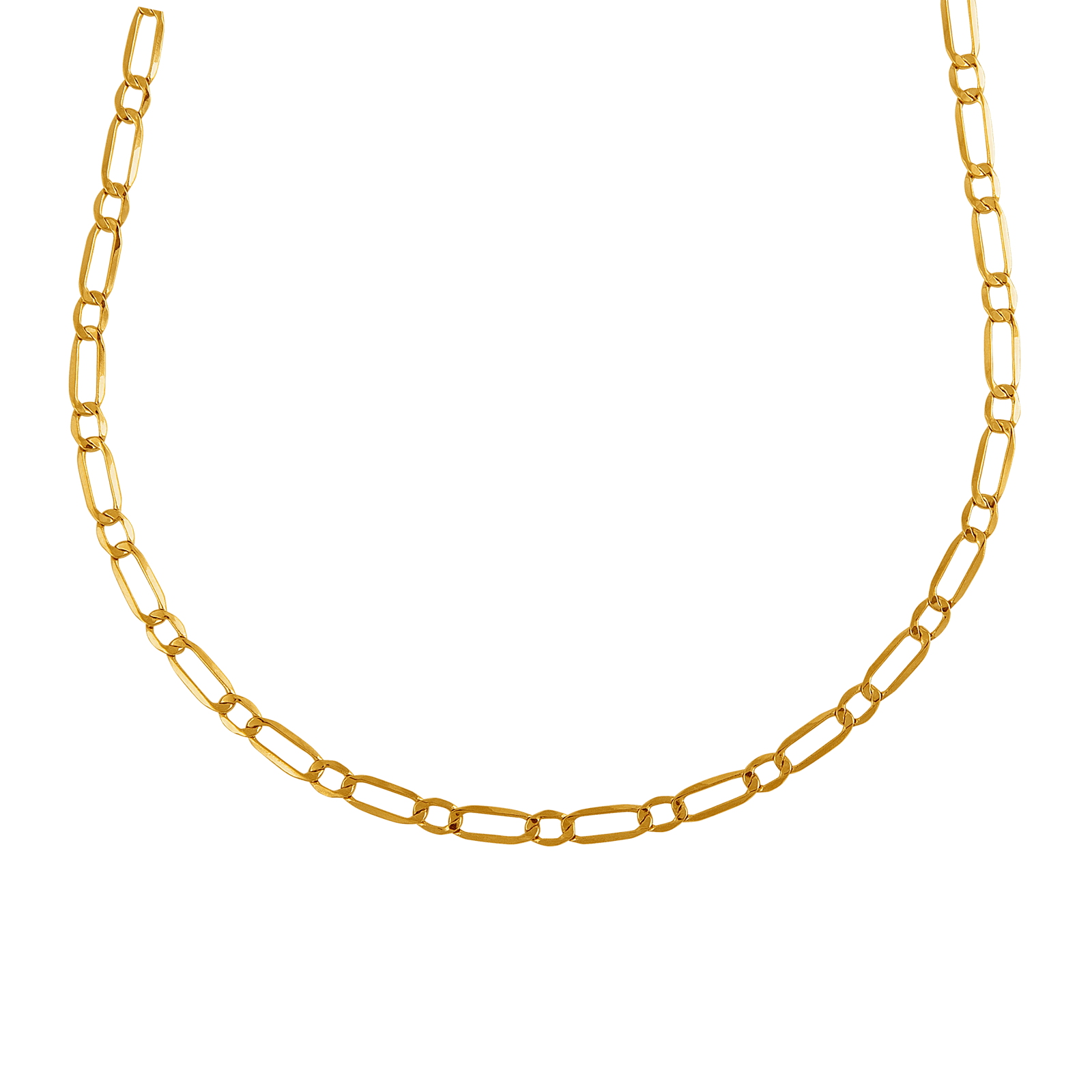 Collier cheville alternée 1.1 ultra plate 3,7 millimètres 60 centimètres