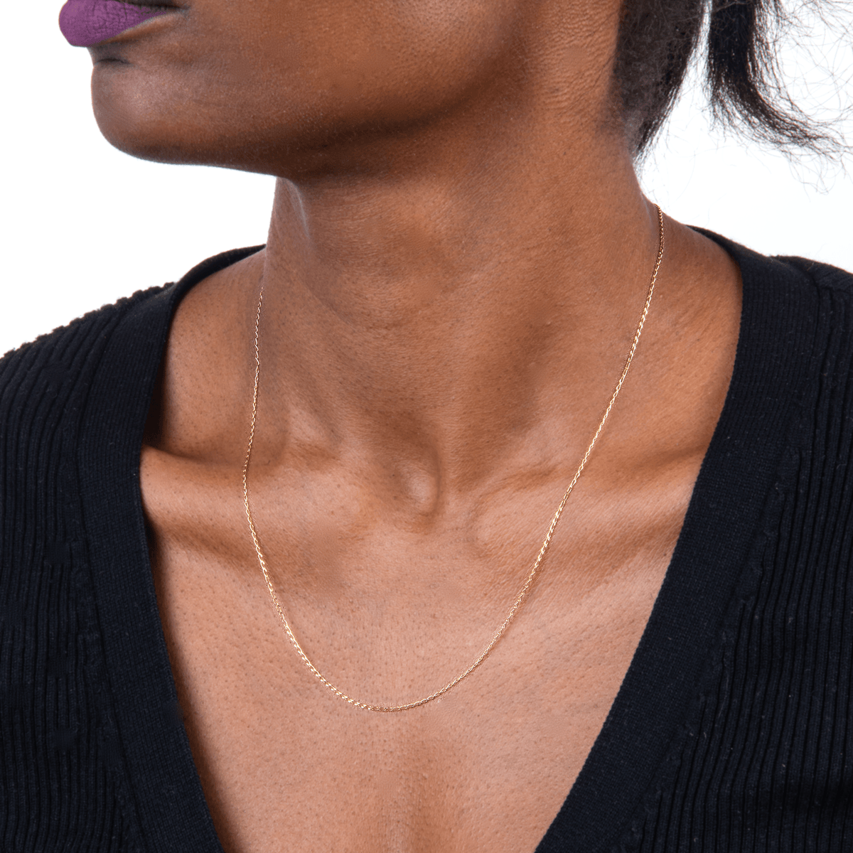 Collier Chaîne Or 375 Maille Cheval 1mm 50cm