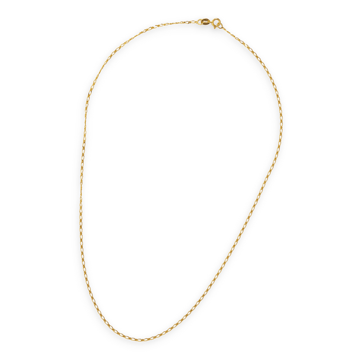 Collier Chaîne Or 375 Maille Cheval Alterné Diamanté 0.8mm 40cm
