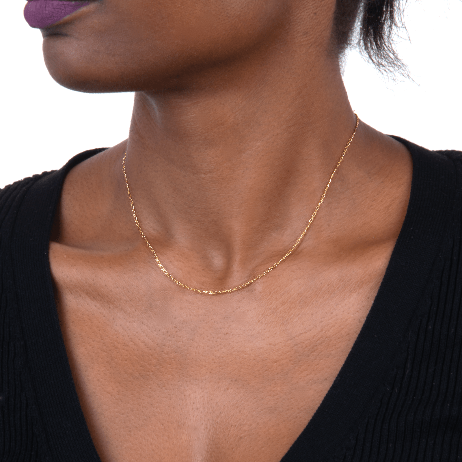 Collier chaîne or maille alternée diamantée