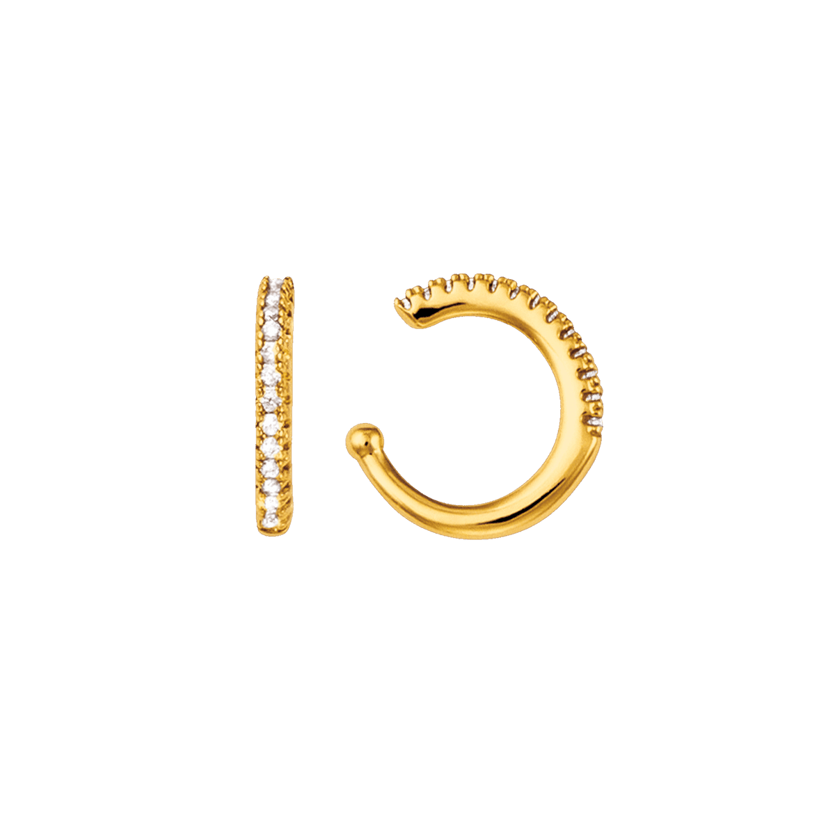 Bague D'oreille Plaqué Or Zirconium