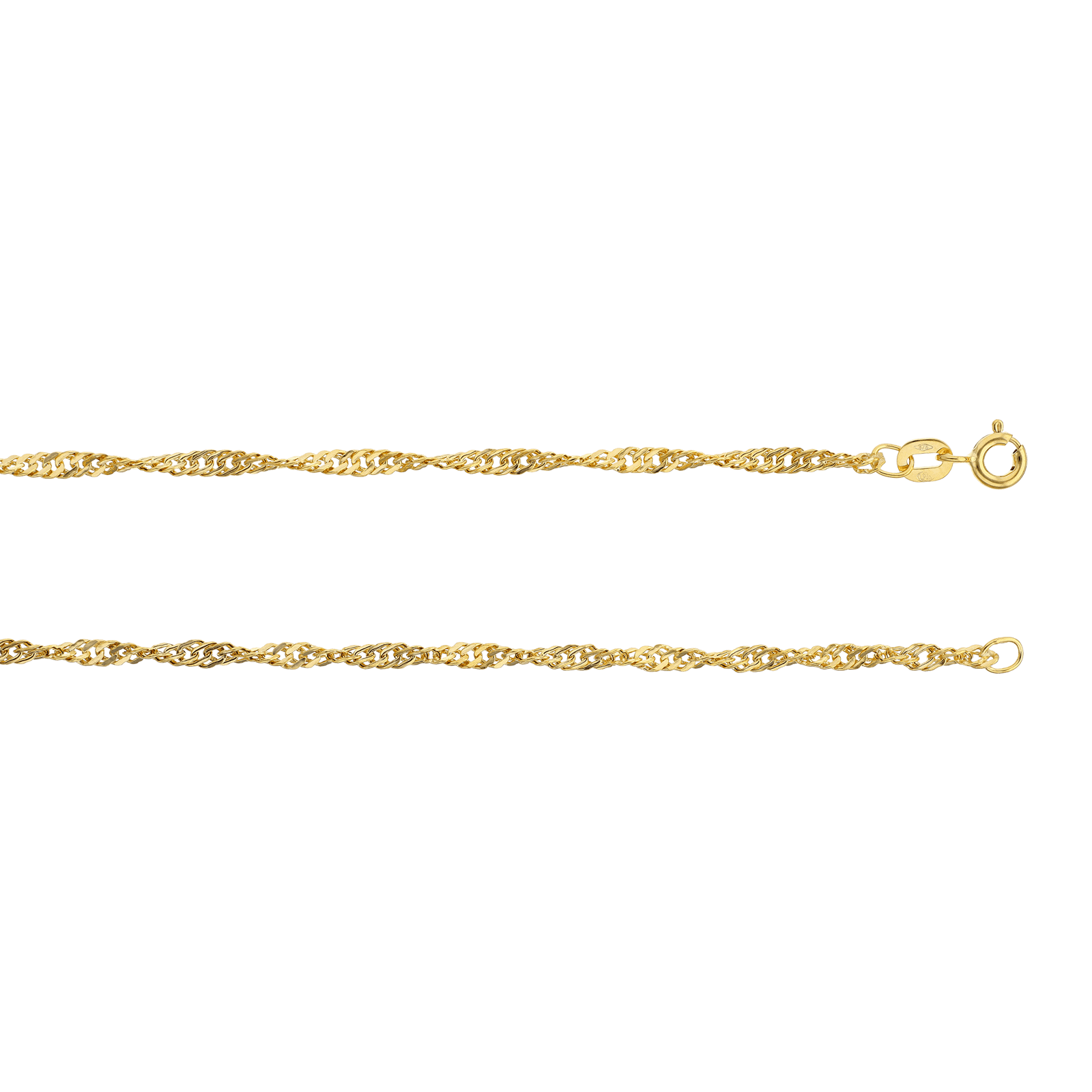Collier singapour Or creux 2,4mm 45cm