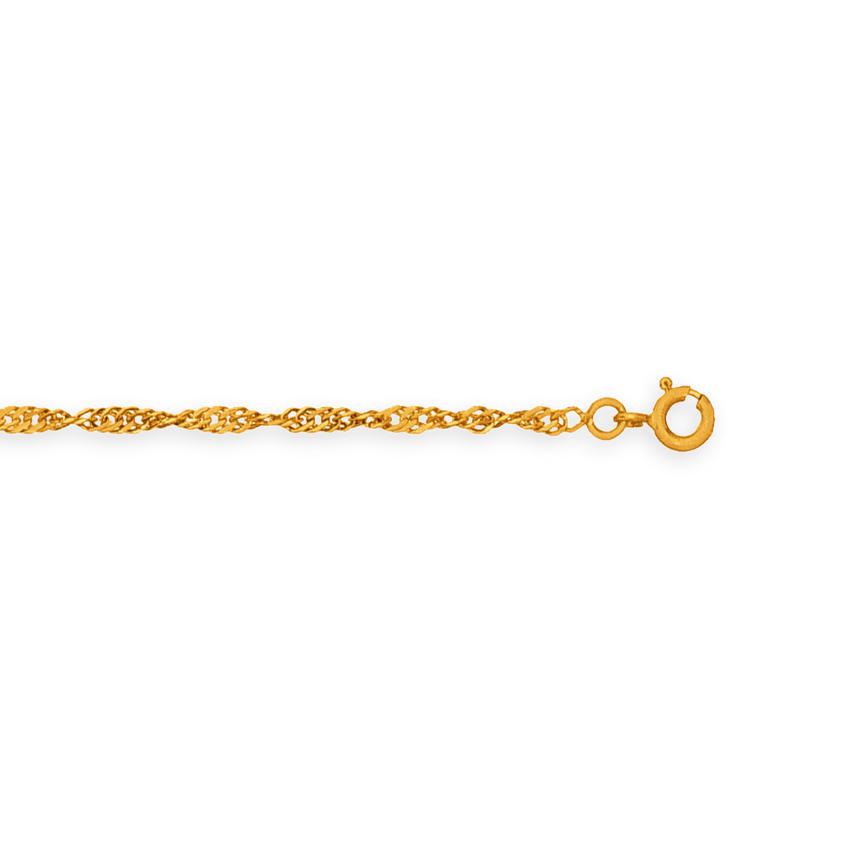 Chaîne Cheville Or 375 25cm Maille Singapour 2.4mm