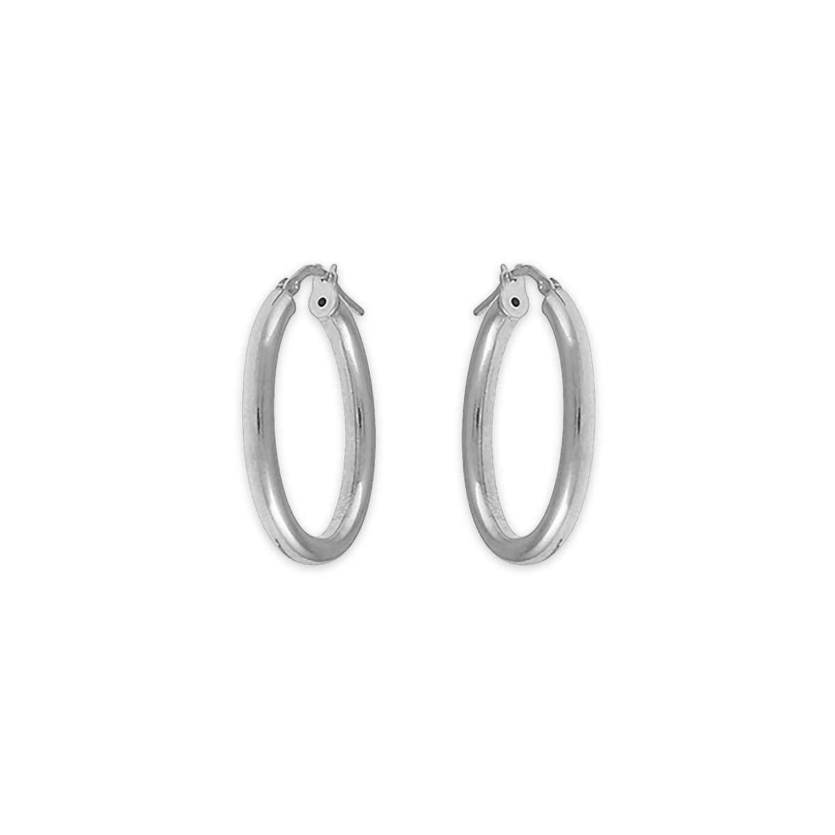 Créoles Argent 925 Ovales 25*35mm Tube 3mm