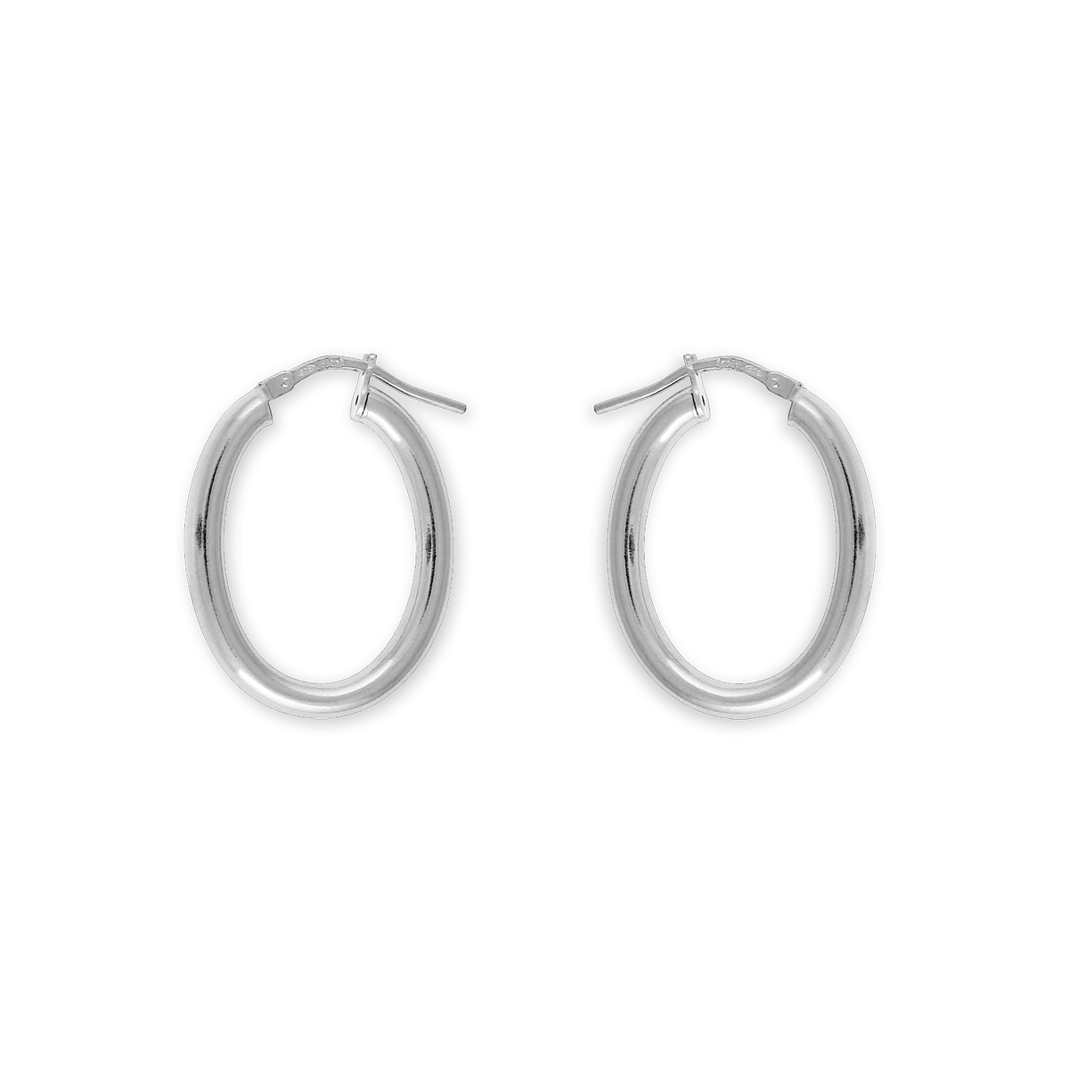 Créoles Argent 925 Ovales 25*35mm Tube 3mm
