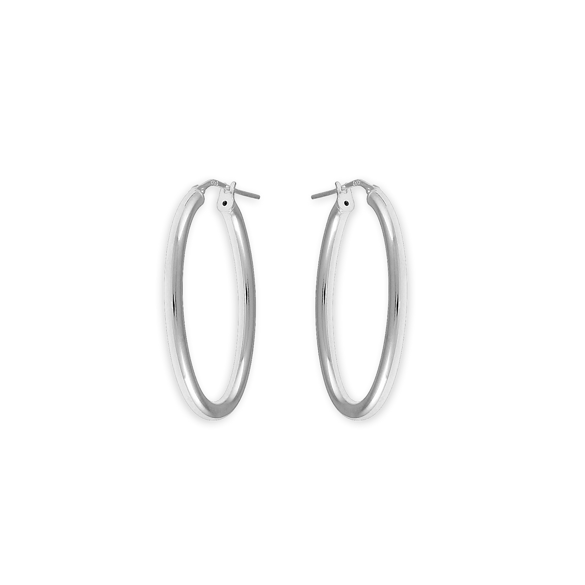 Créoles Argent 925 Ovales 20*25mm Tube 3mm