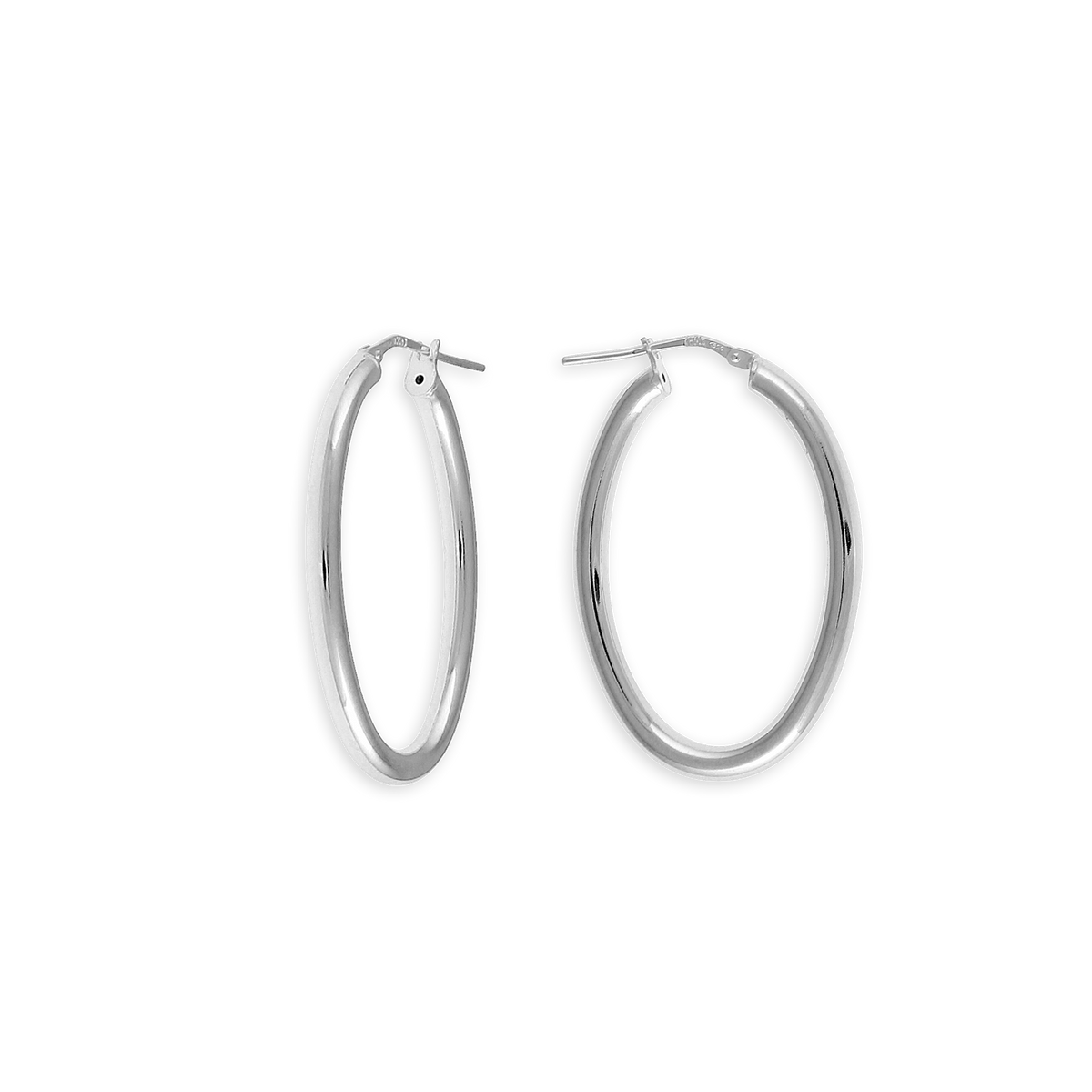 Créoles Argent 925 Ovales 20*25mm Tube 3mm