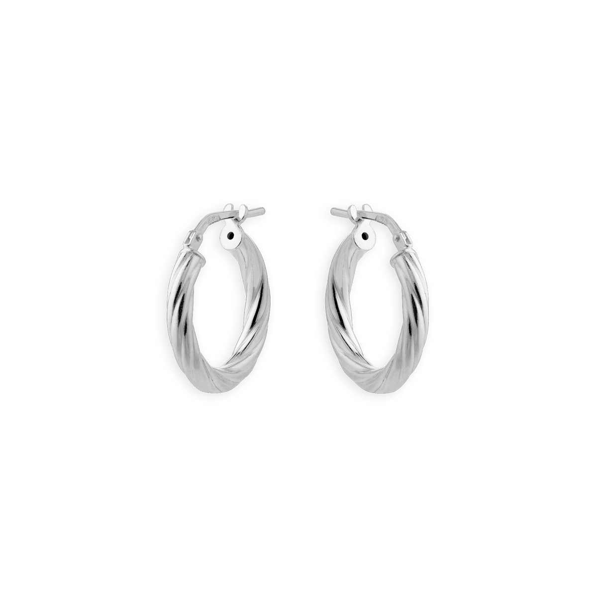 Créoles Argent 925 Torsadées 20mm Tube 3mm