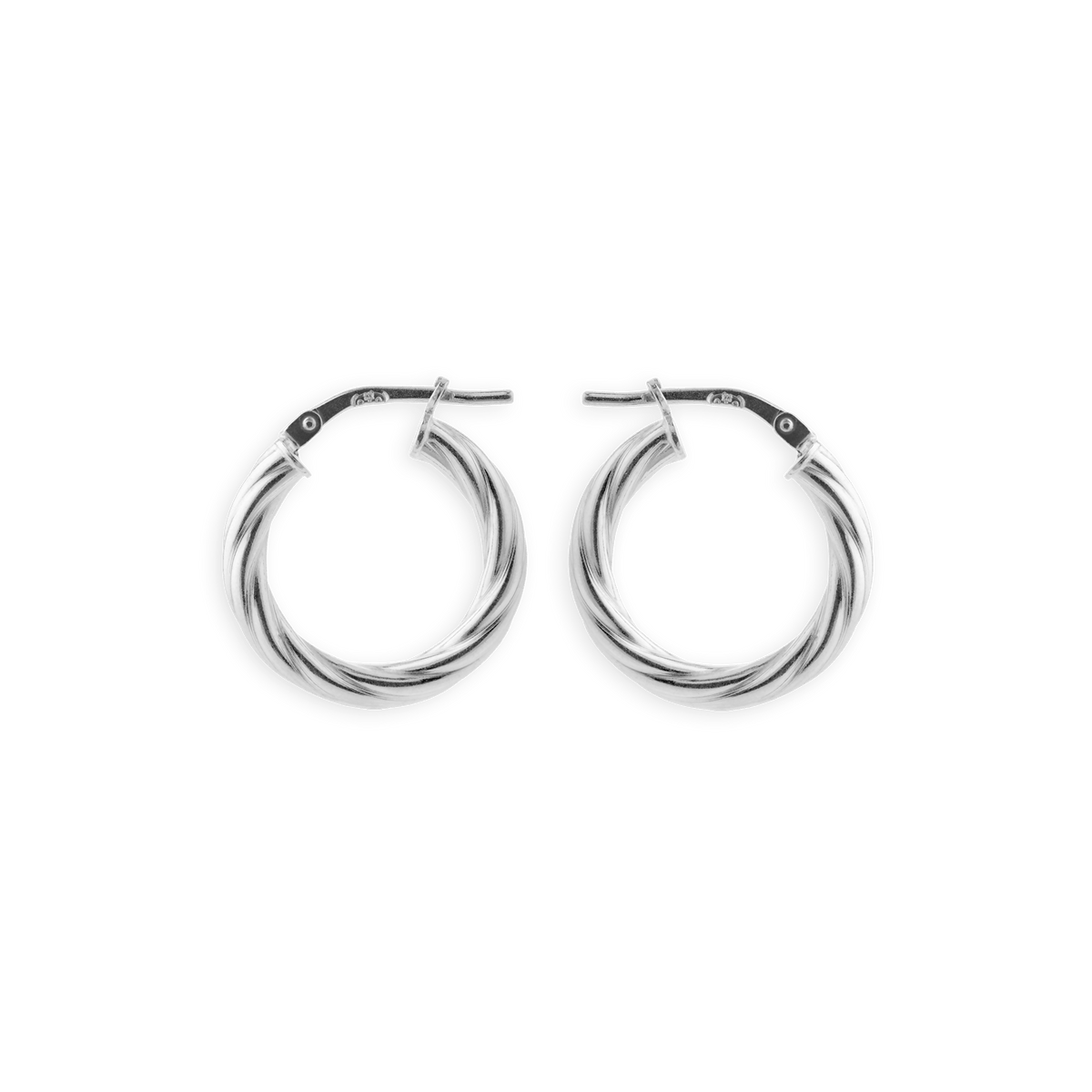 Créoles Argent 925 Torsadées 20mm Tube 3mm