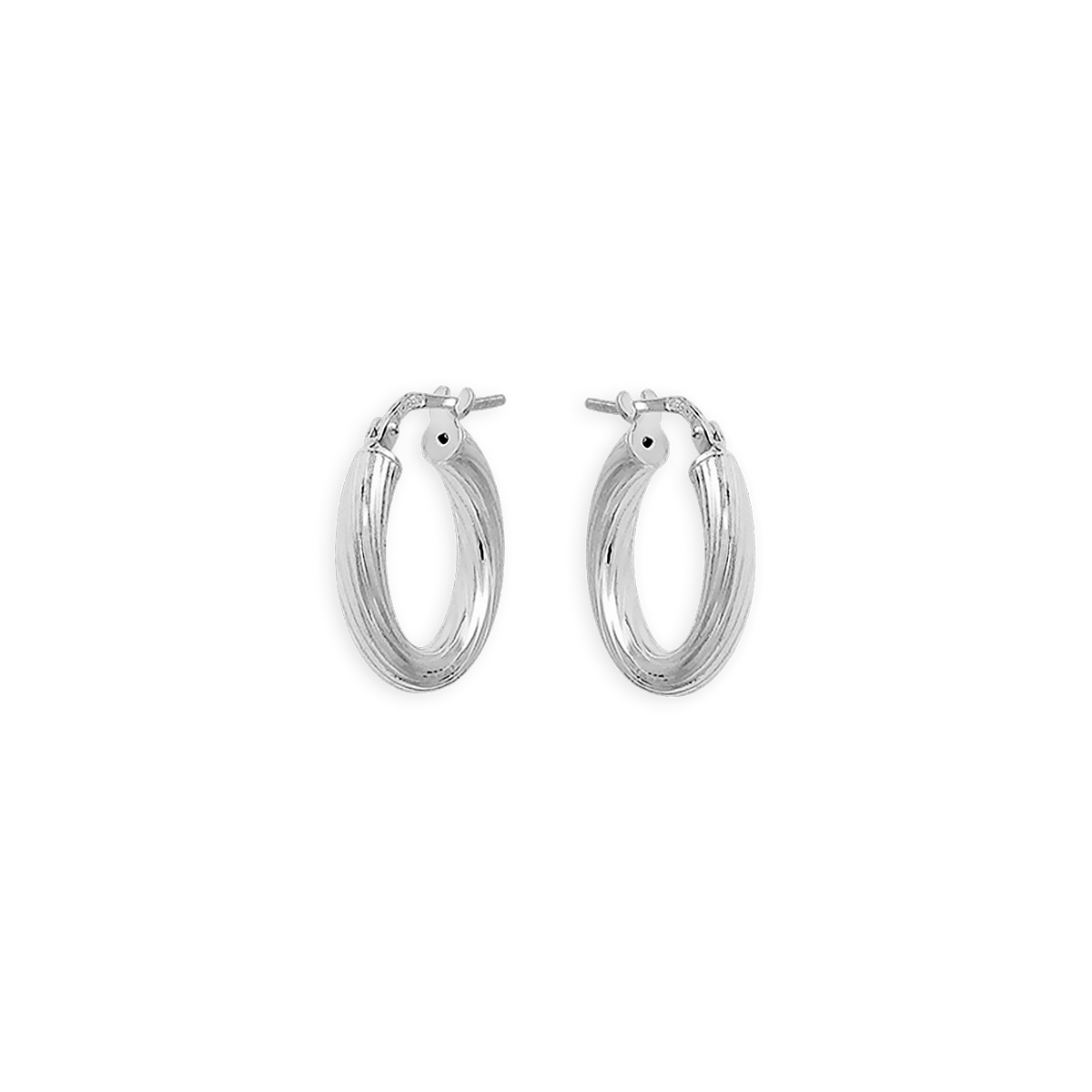 Créoles Argent 925 Torsadées 17mm Tube 3mm