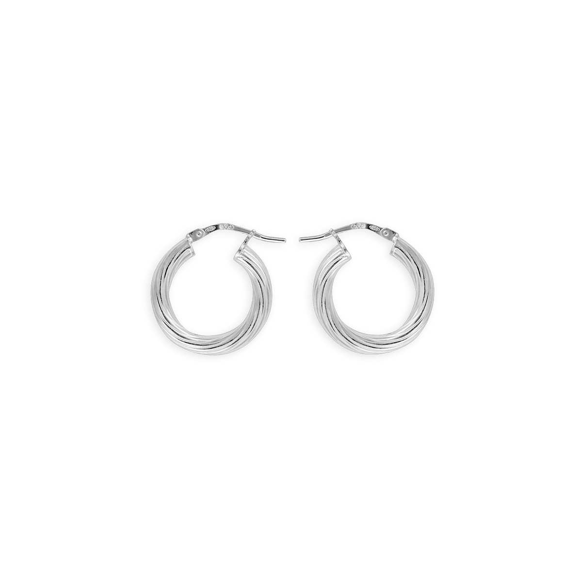 Créoles Argent 925 Torsadées 17mm Tube 3mm