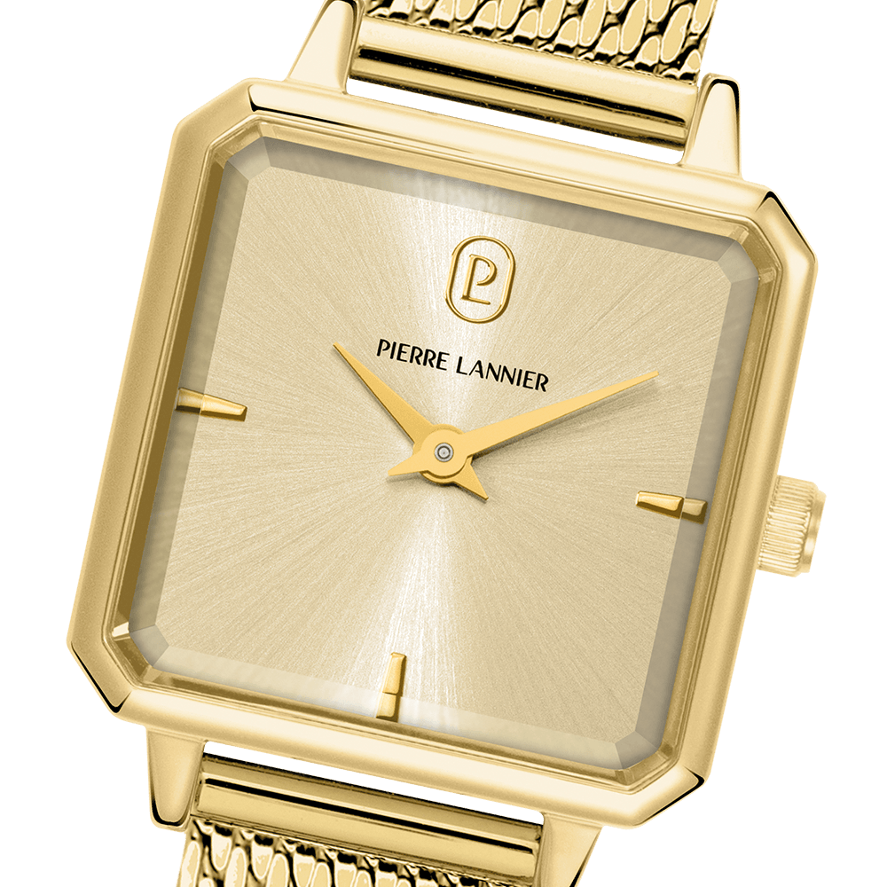 Montre Femme LEONOR Doré Cadran Doré Bracelet Acier milanais Doré 12 MM