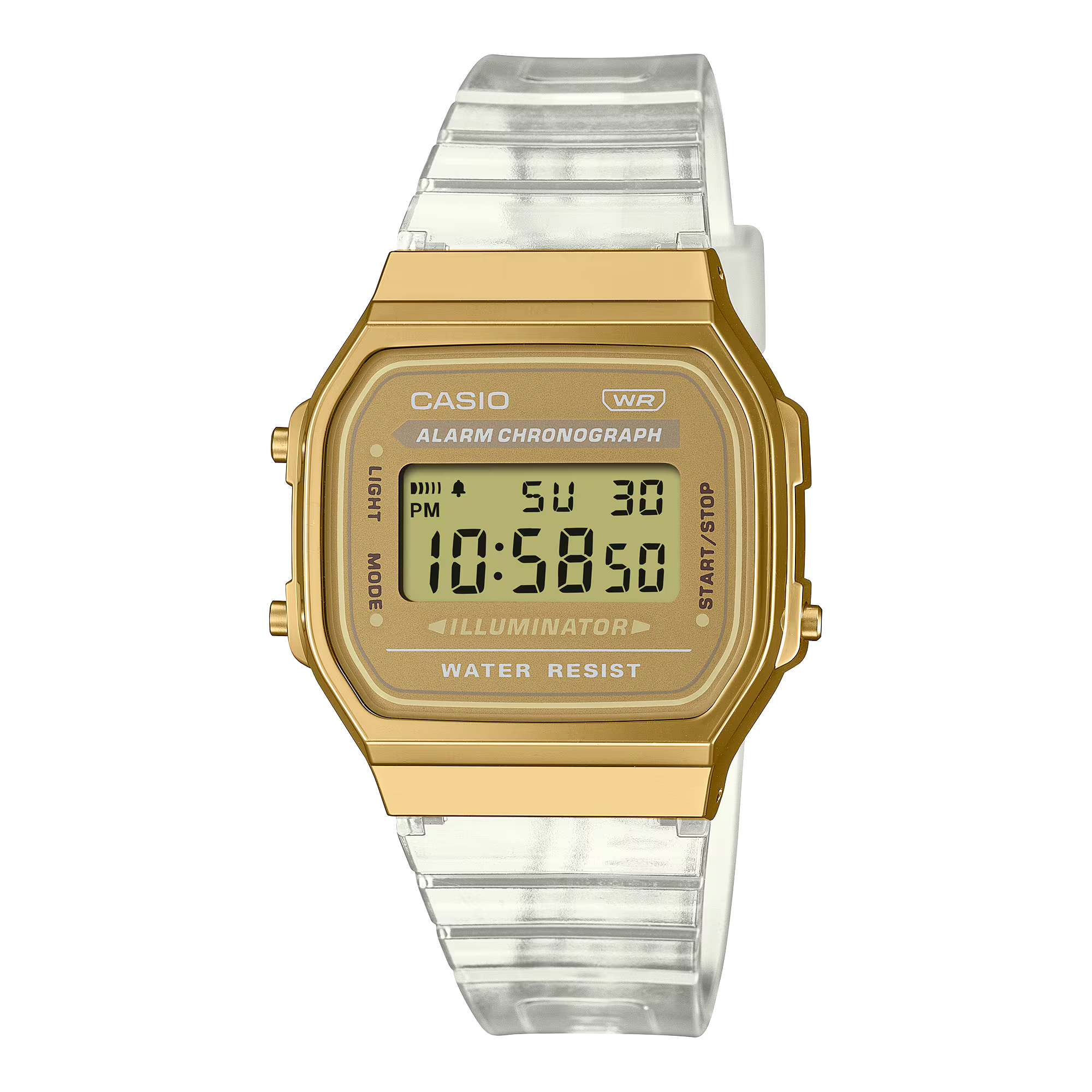 Montre mixte CASIO vintage - Bracelet Résine Blanc - A168XES-1BEF