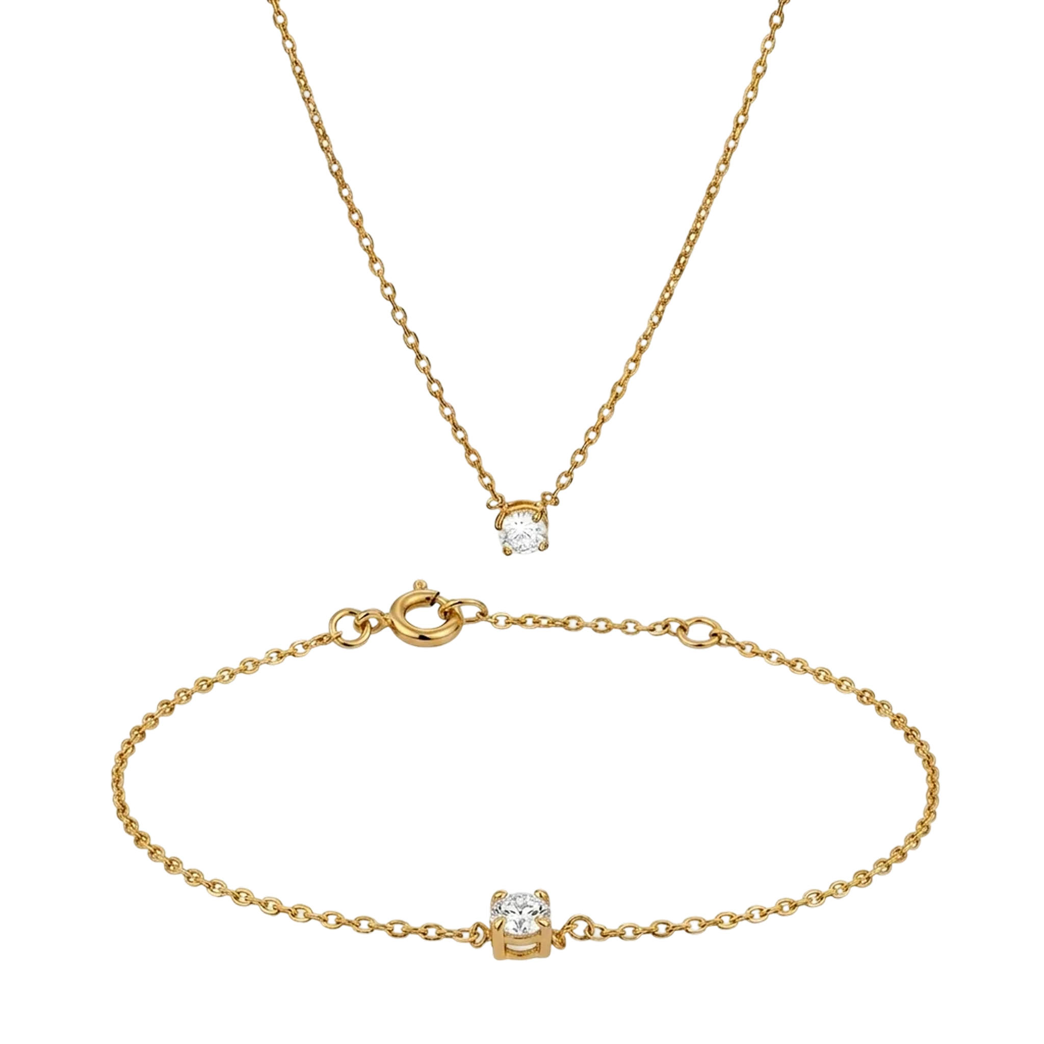 Parure Fête des Mères -  Collier chaîne & bracelet zirconium