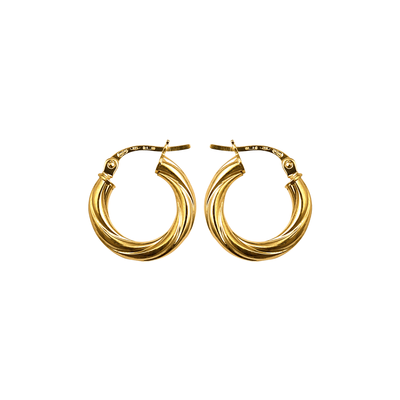 créoles or 9 carats torsadées 15mm