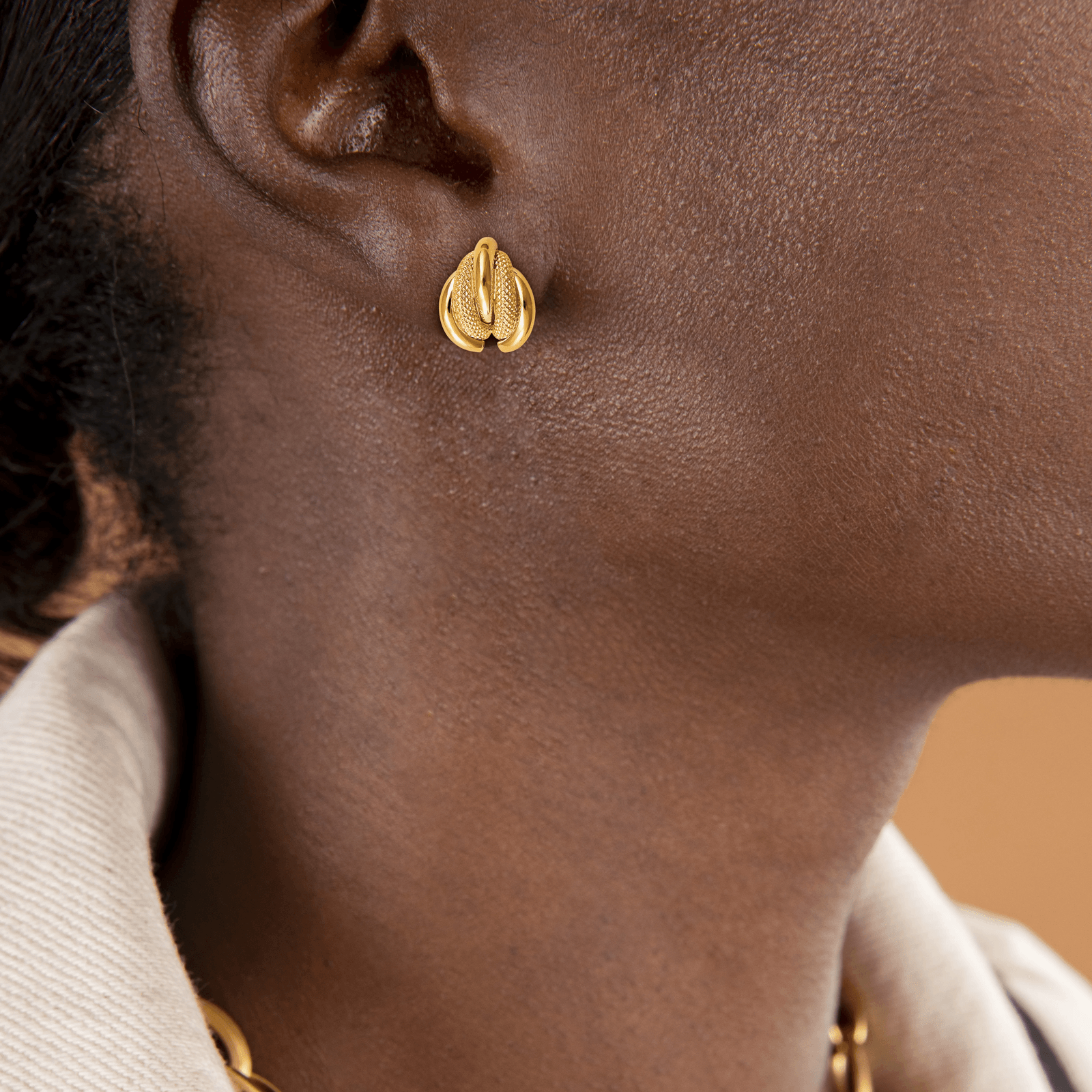 Boucles d'oreilles  OR 375 Puces Banane