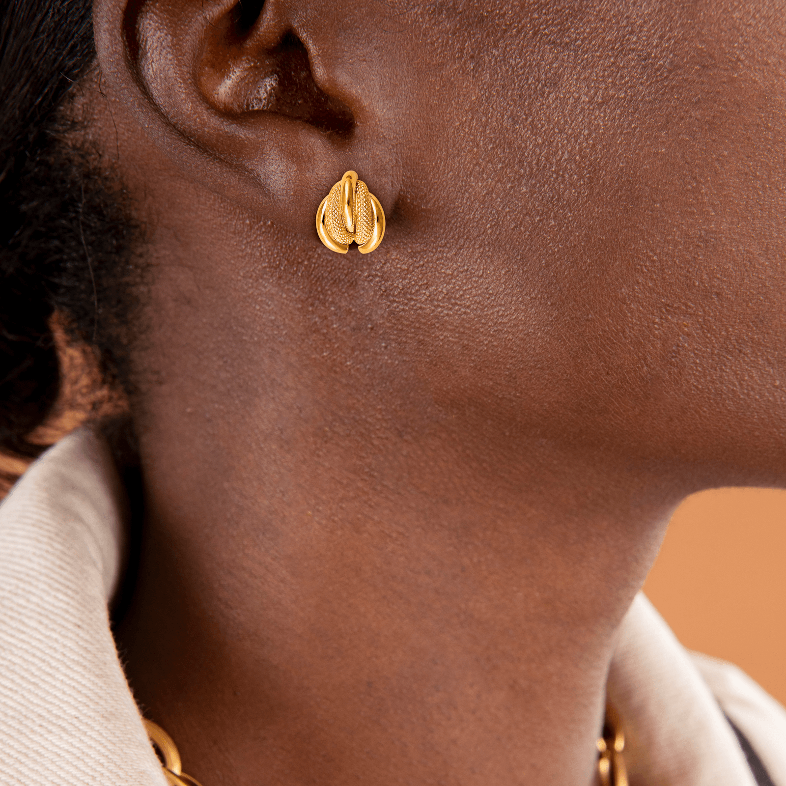 Boucles d'oreilles  OR 375 Puces Banane
