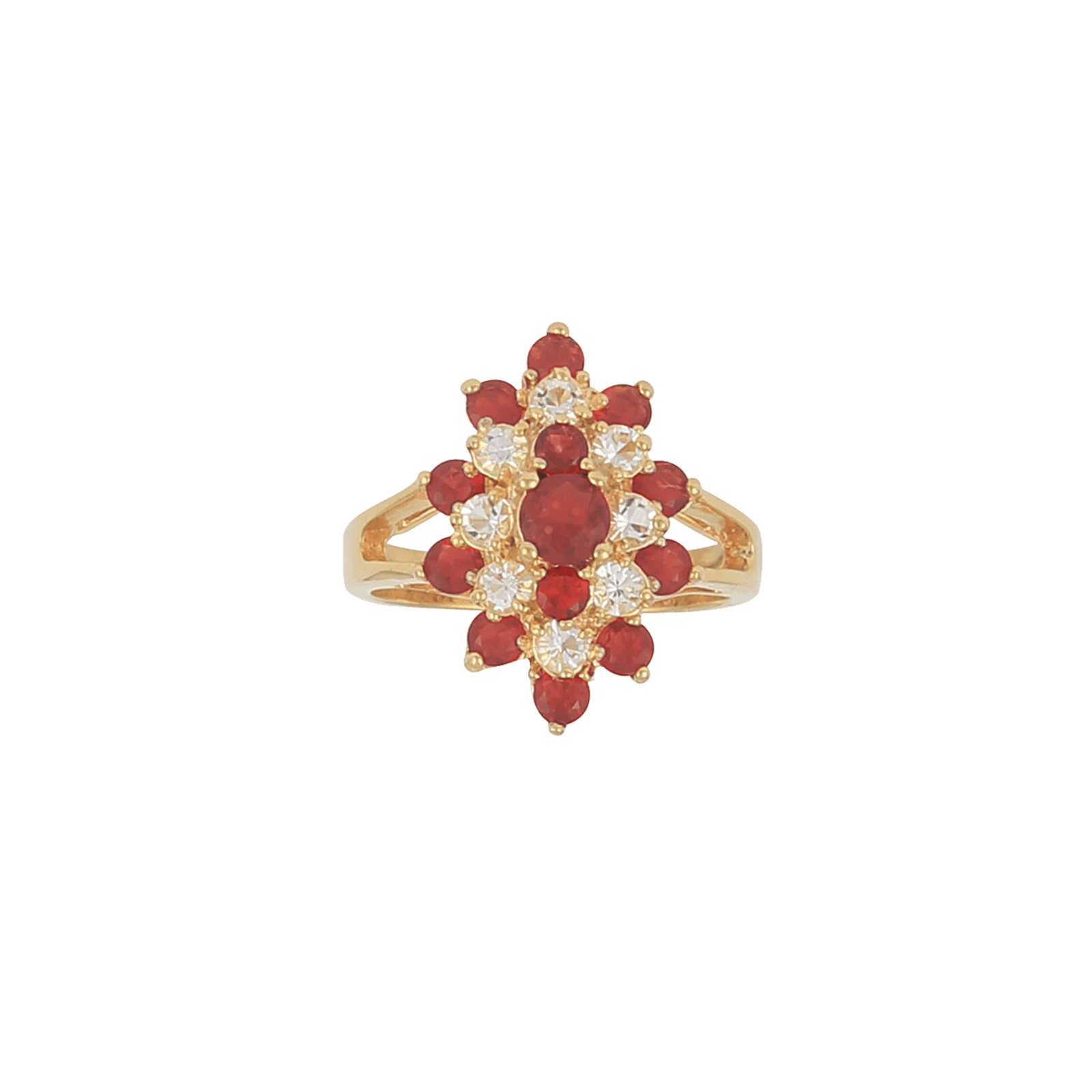 Bague Plaqué Or Zirconium Cristal Grenat