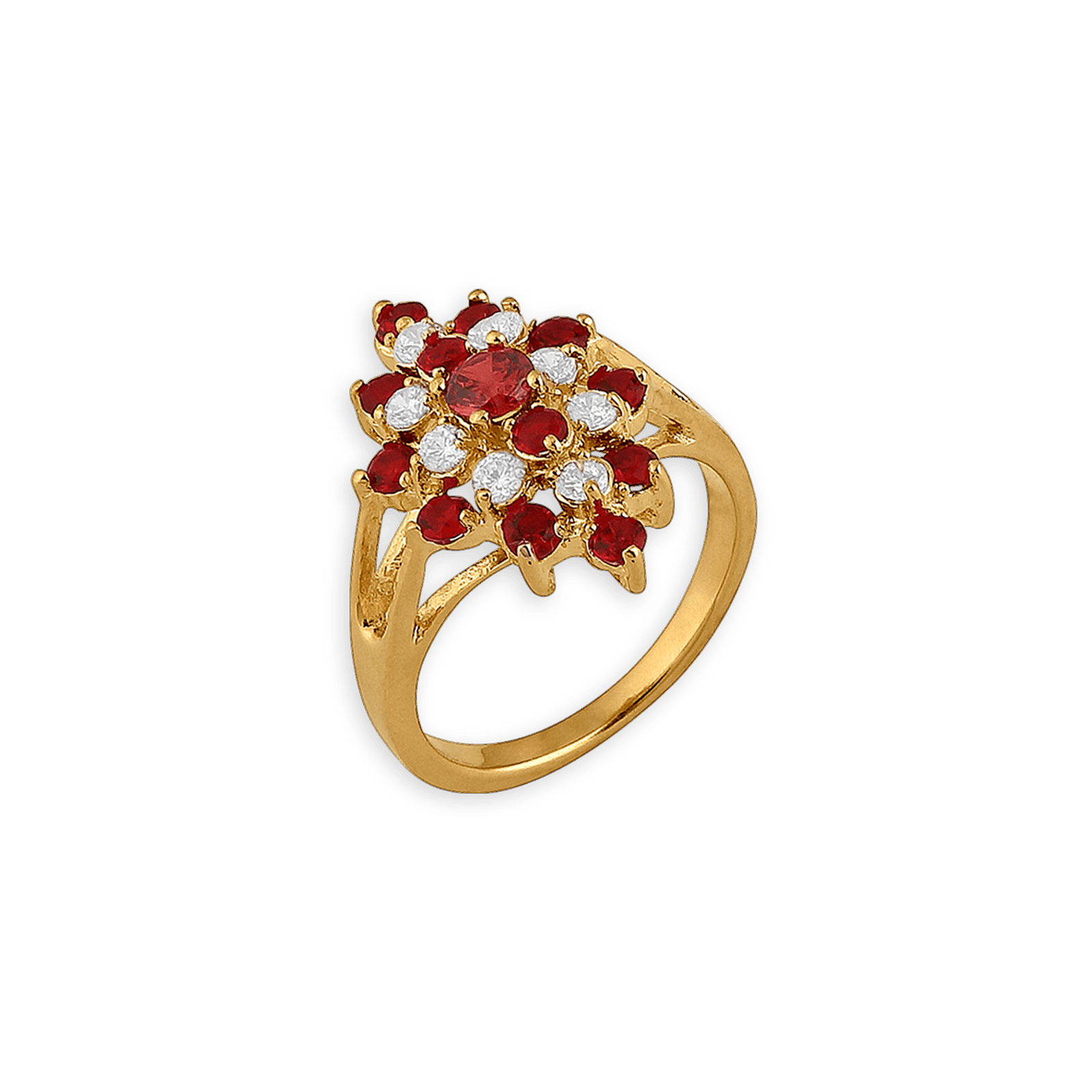 Bague Plaqué Or Zirconium Cristal Grenat