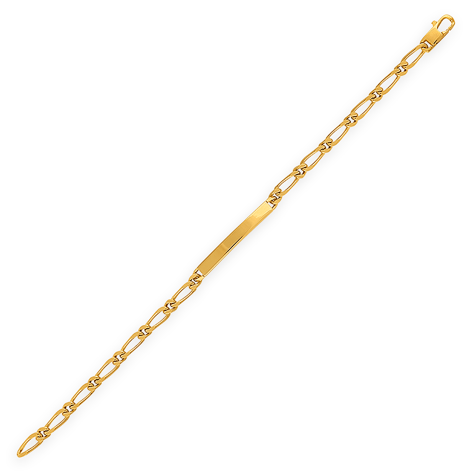 Bracelet Gourmette Identité Plaqué Or Maille Alternée