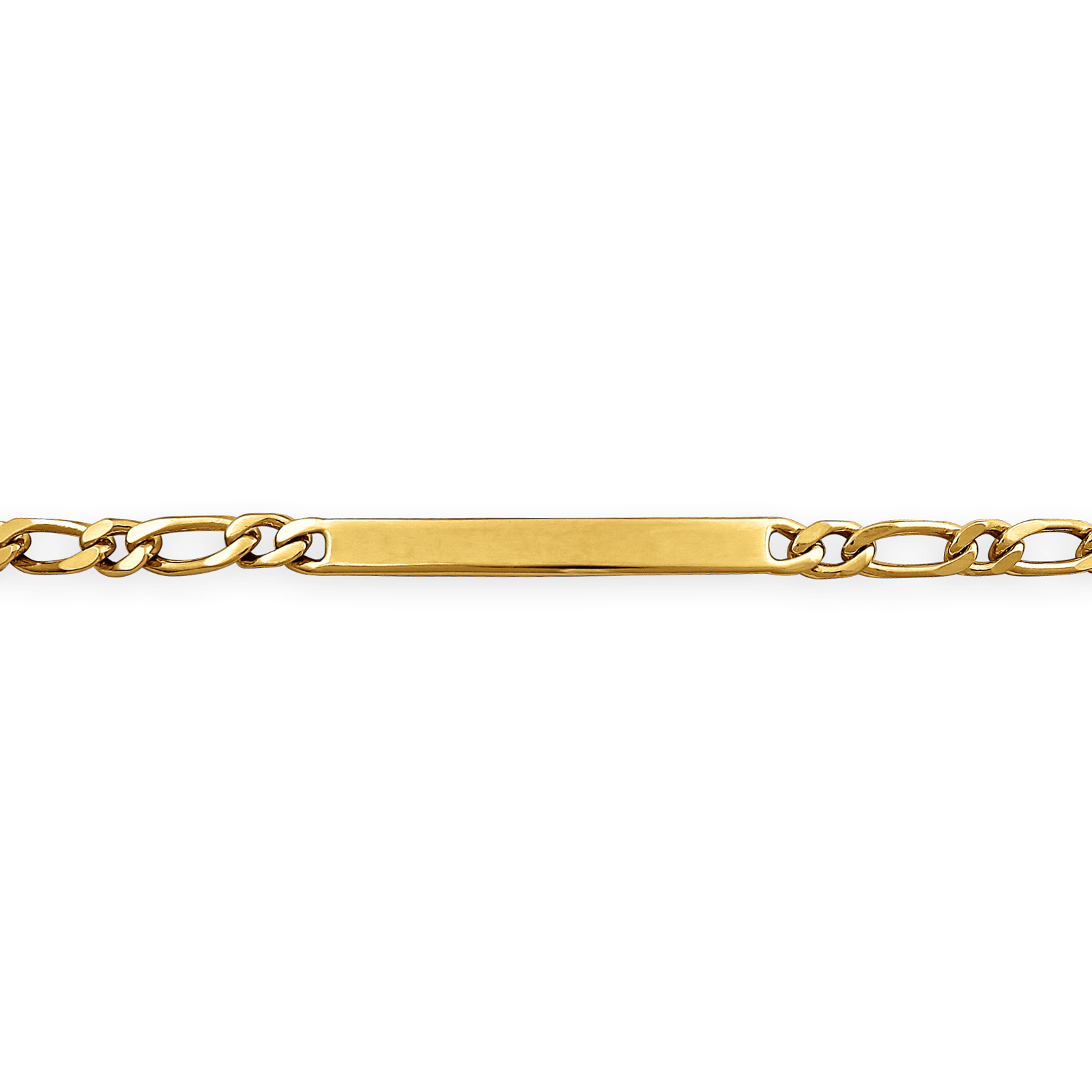 Bracelet Gourmette Identité Plaqué Or Maille Alternée